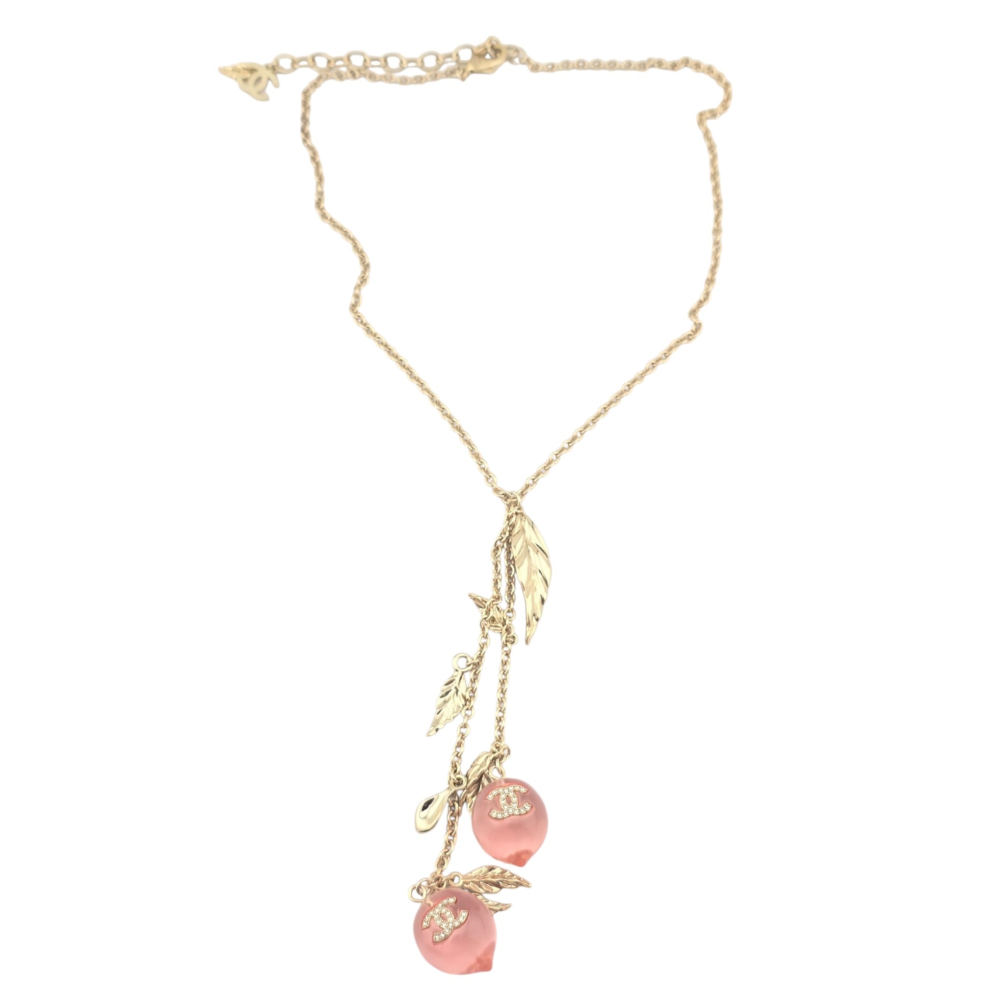 Chanel CC Pink Resin Pendant Necklace 25SS CHANEL