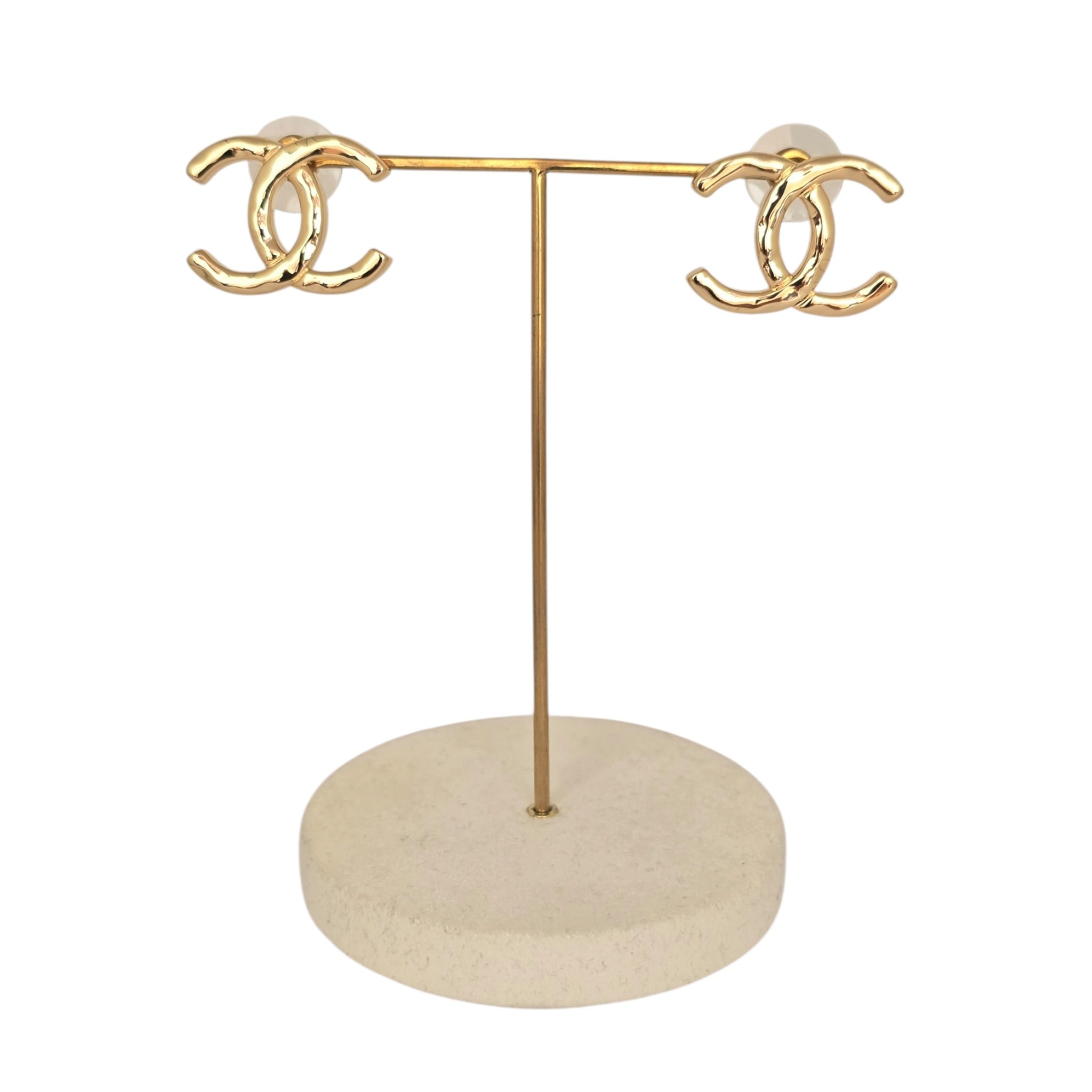 Chanel CC Gold Stud Earrings 2026 CHANEL