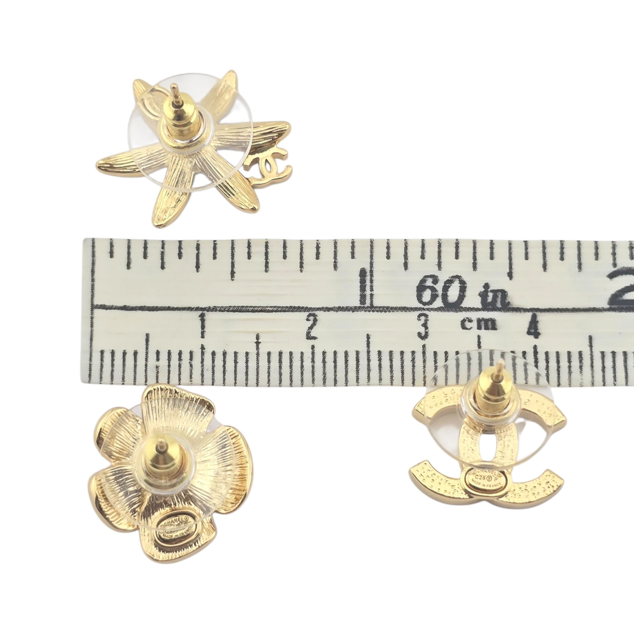 Chanel CC 3 Piece Stud Earrings 2026 CHANEL