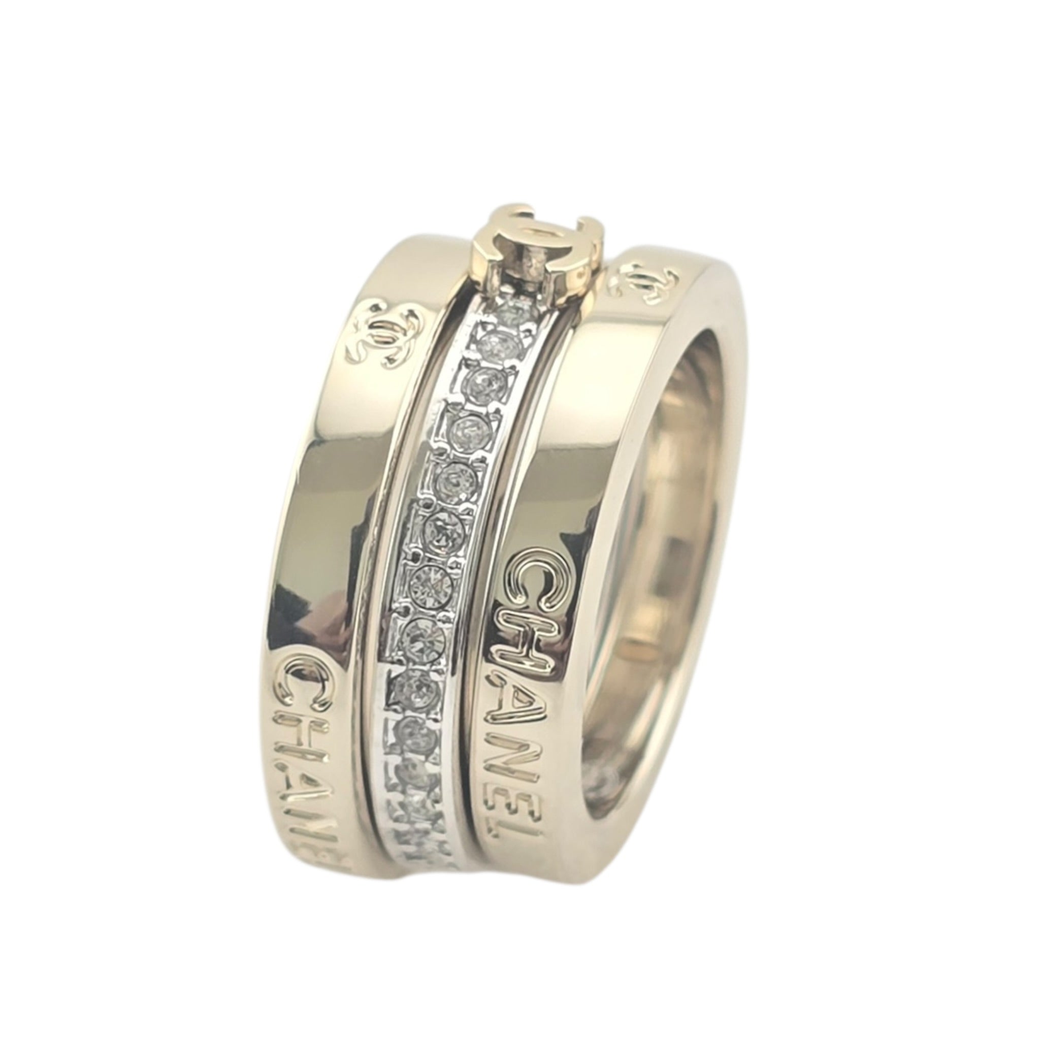 Chanel CC 3 Piece Ring Gold Silver CHANEL