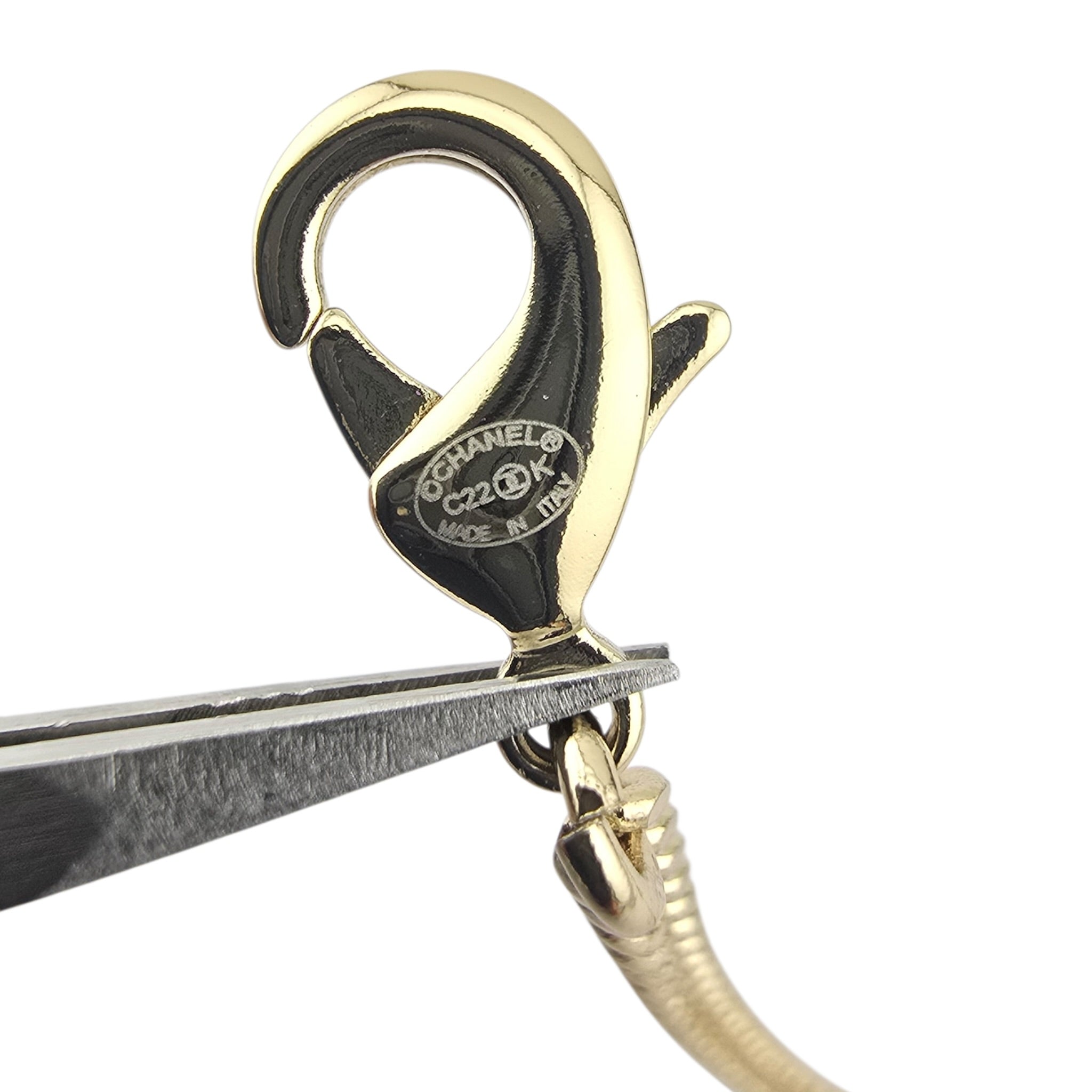 Chanel CC Crystal Pendant Gold Necklace 2022 CHANEL