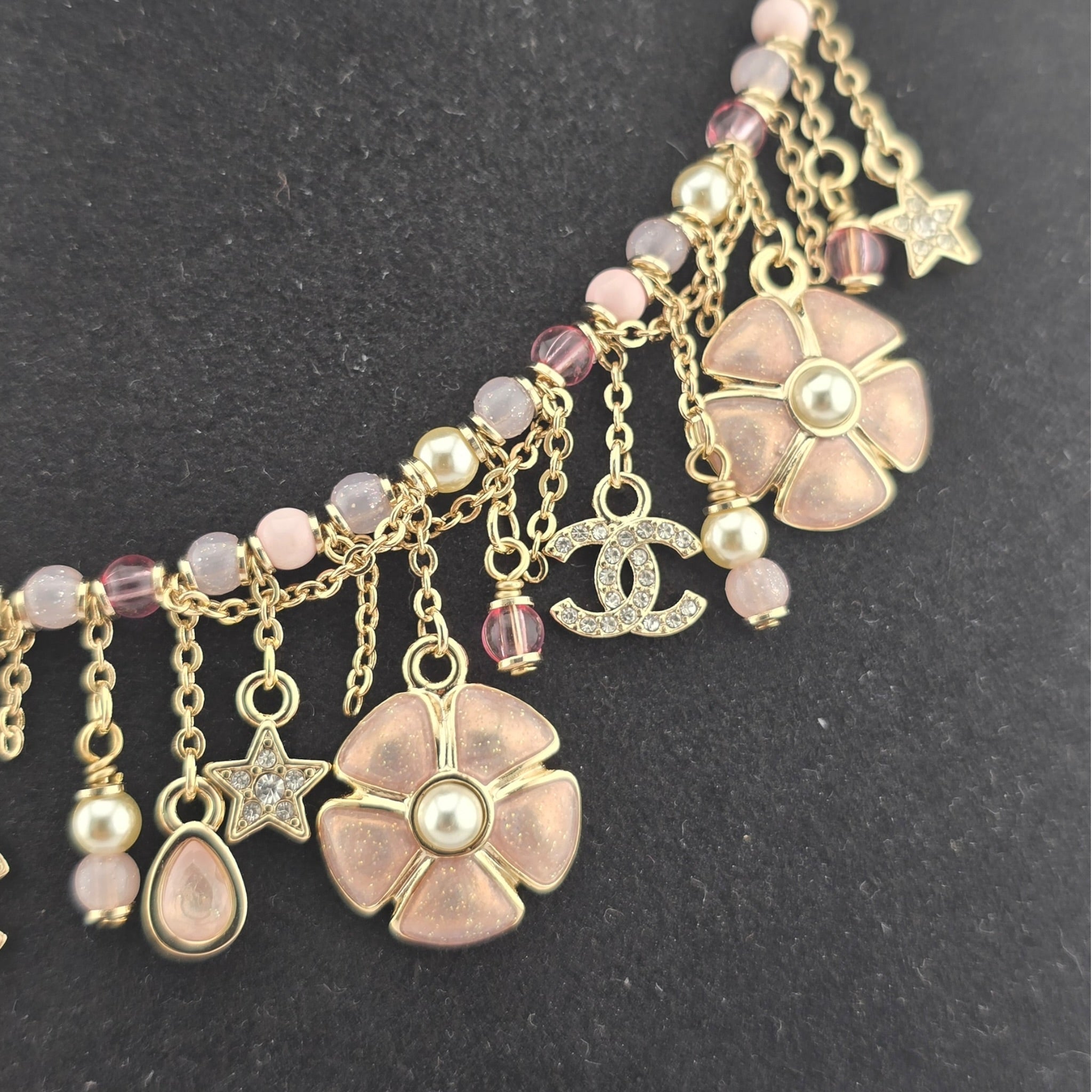 Chanel CC Camellia Pink Gold Necklace 2026 CHANEL