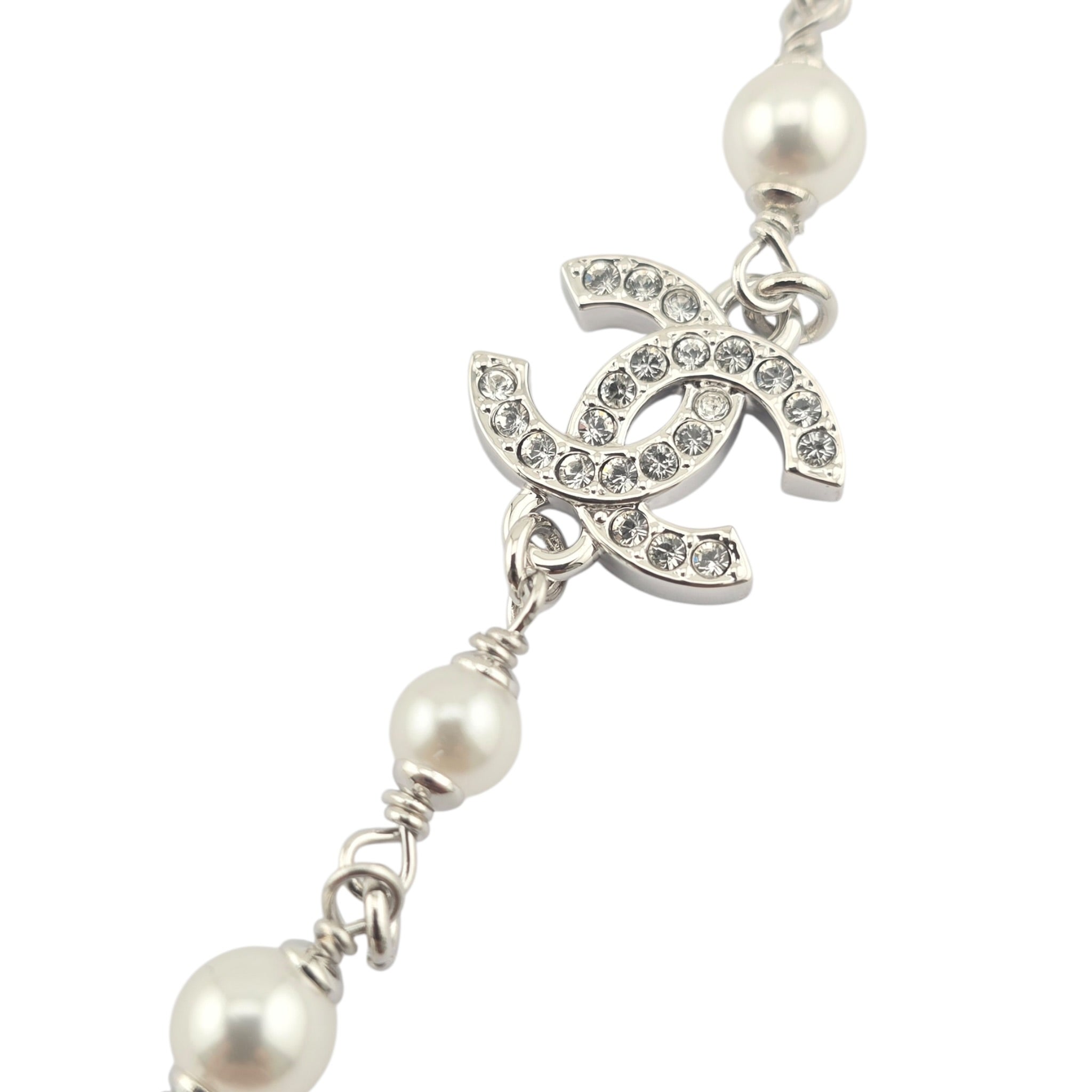 Chanel CC Black Enamel Camellia Pearl Pendant Necklace 2025 CHANEL