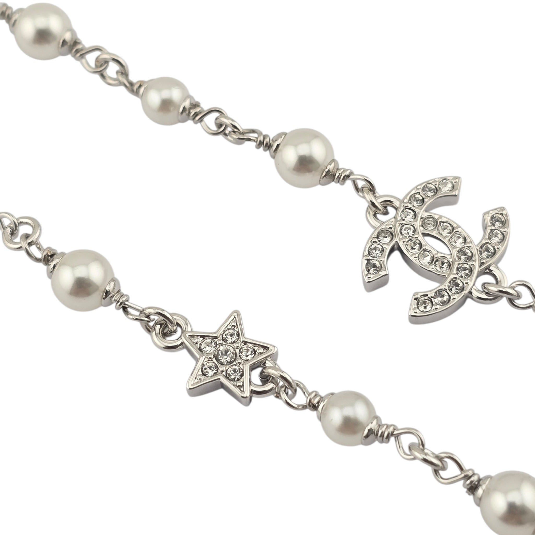 Chanel CC Black Enamel Camellia Pearl Pendant Necklace 2025 CHANEL