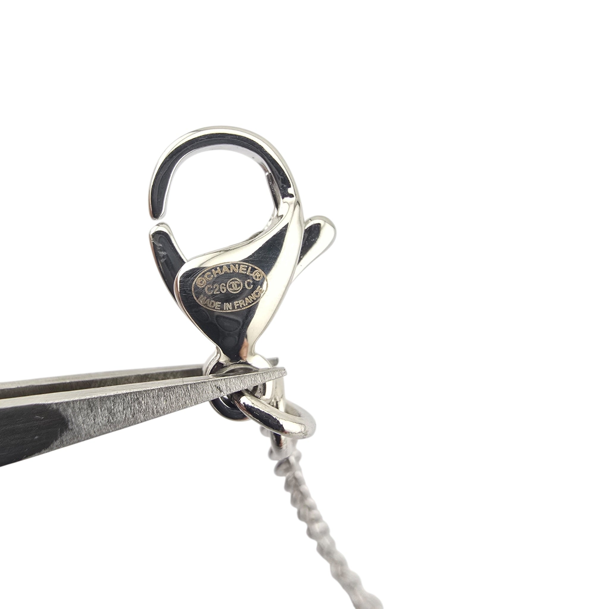 Chanel CC Black Enamel Camellia Pearl Pendant Necklace 2025 CHANEL