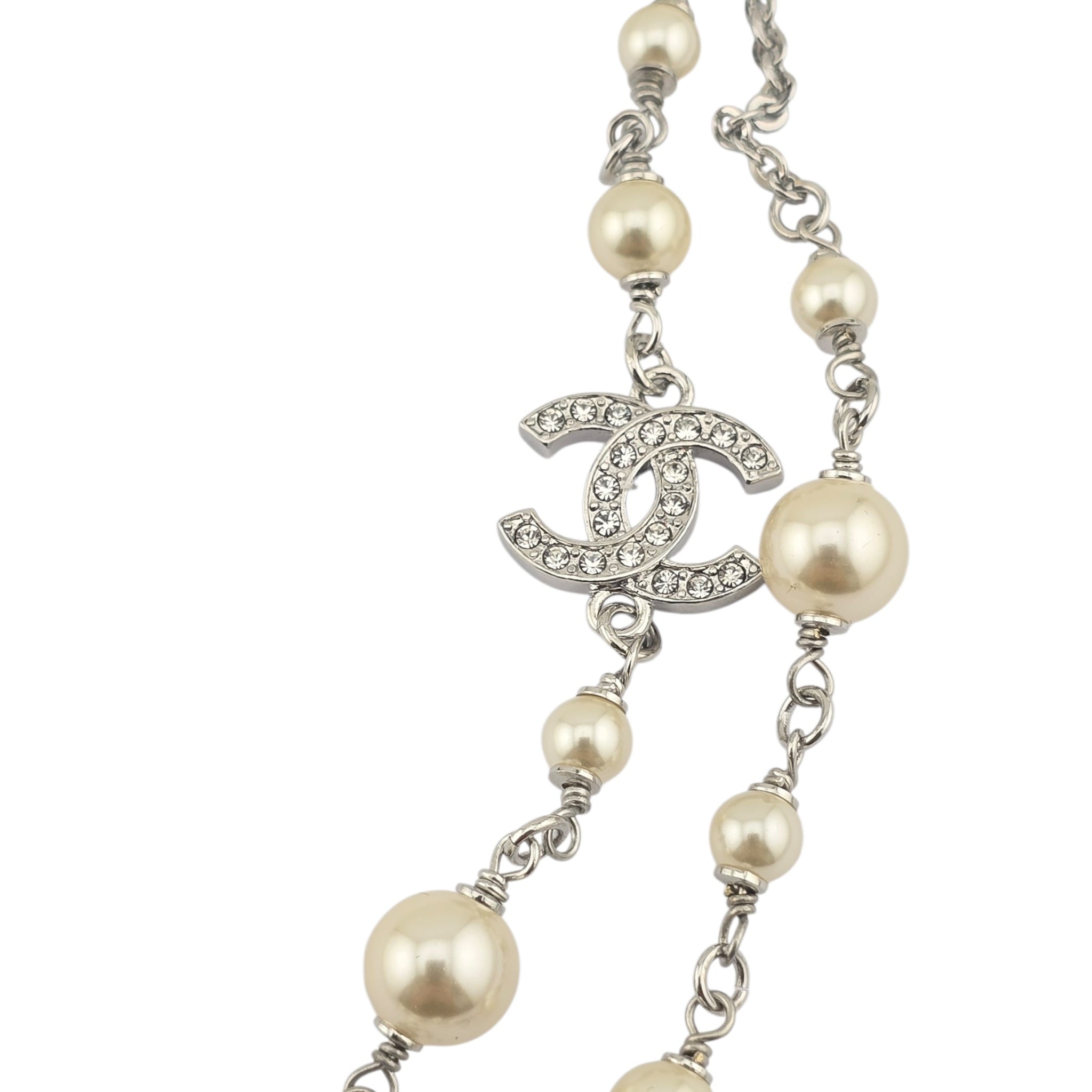 Chanel CC Black Camellia Flower Resin Denim Long Necklace 2026 CHANEL