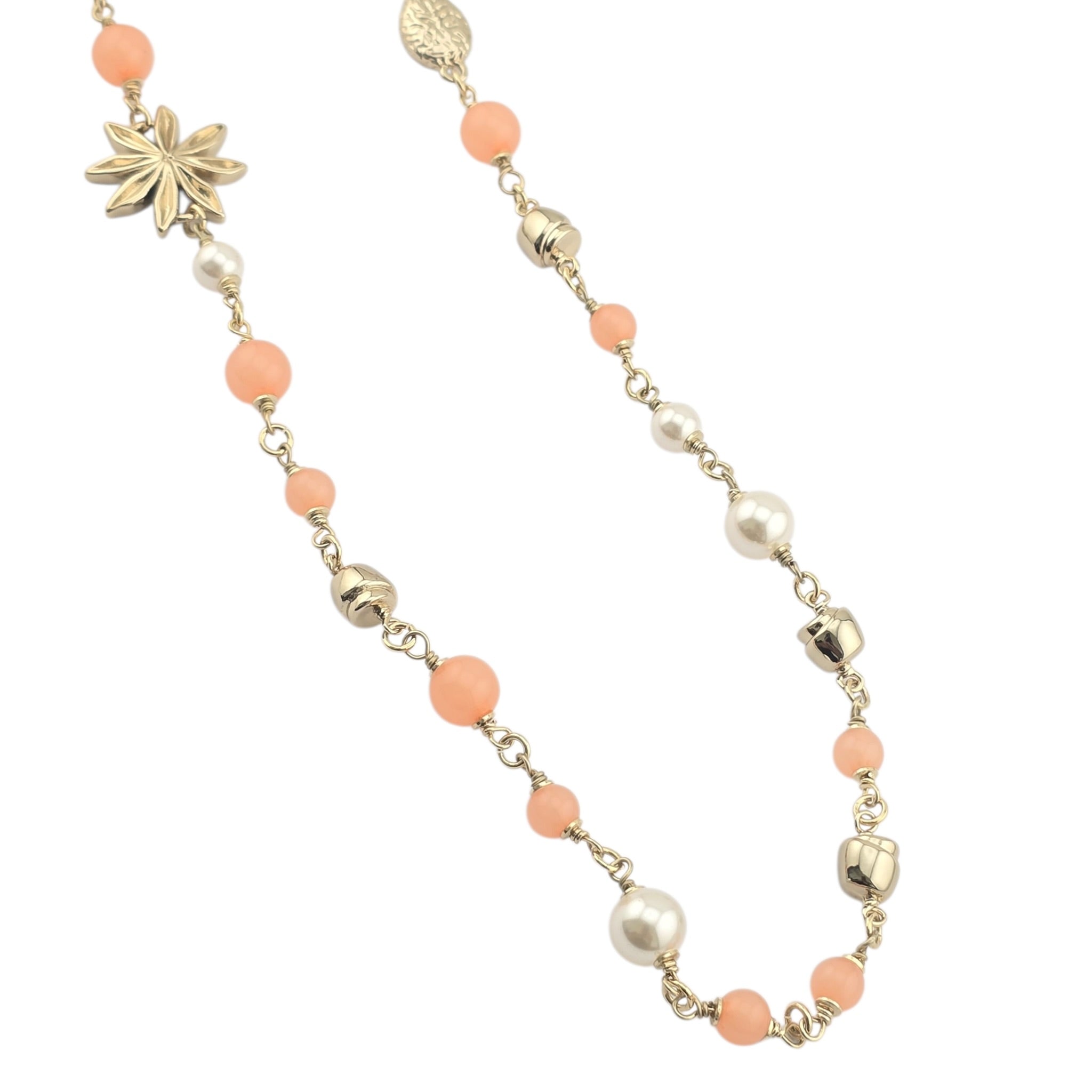 Chanel CC Flower Resin Faux Pearl Long Necklace 2026 CHANEL