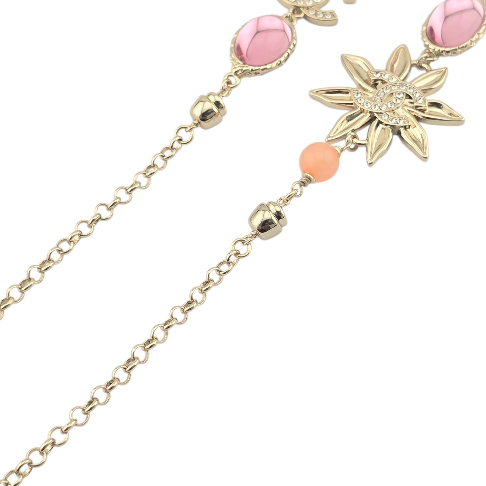 Chanel CC Flower Resin Faux Pearl Long Necklace 2026 CHANEL