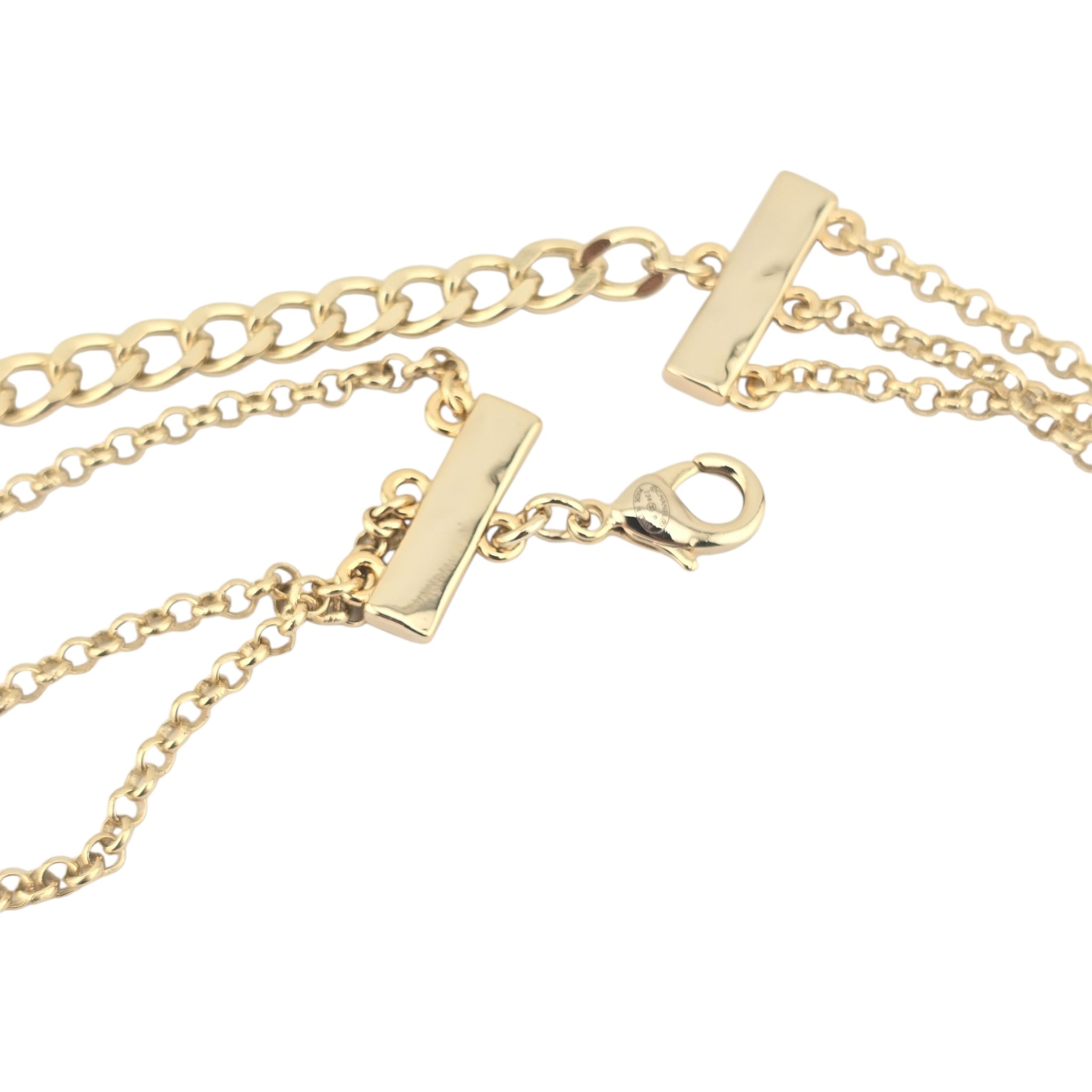 Chanel CC Long Gold Faux Pearl 3 Row Necklace 2024 CHANEL