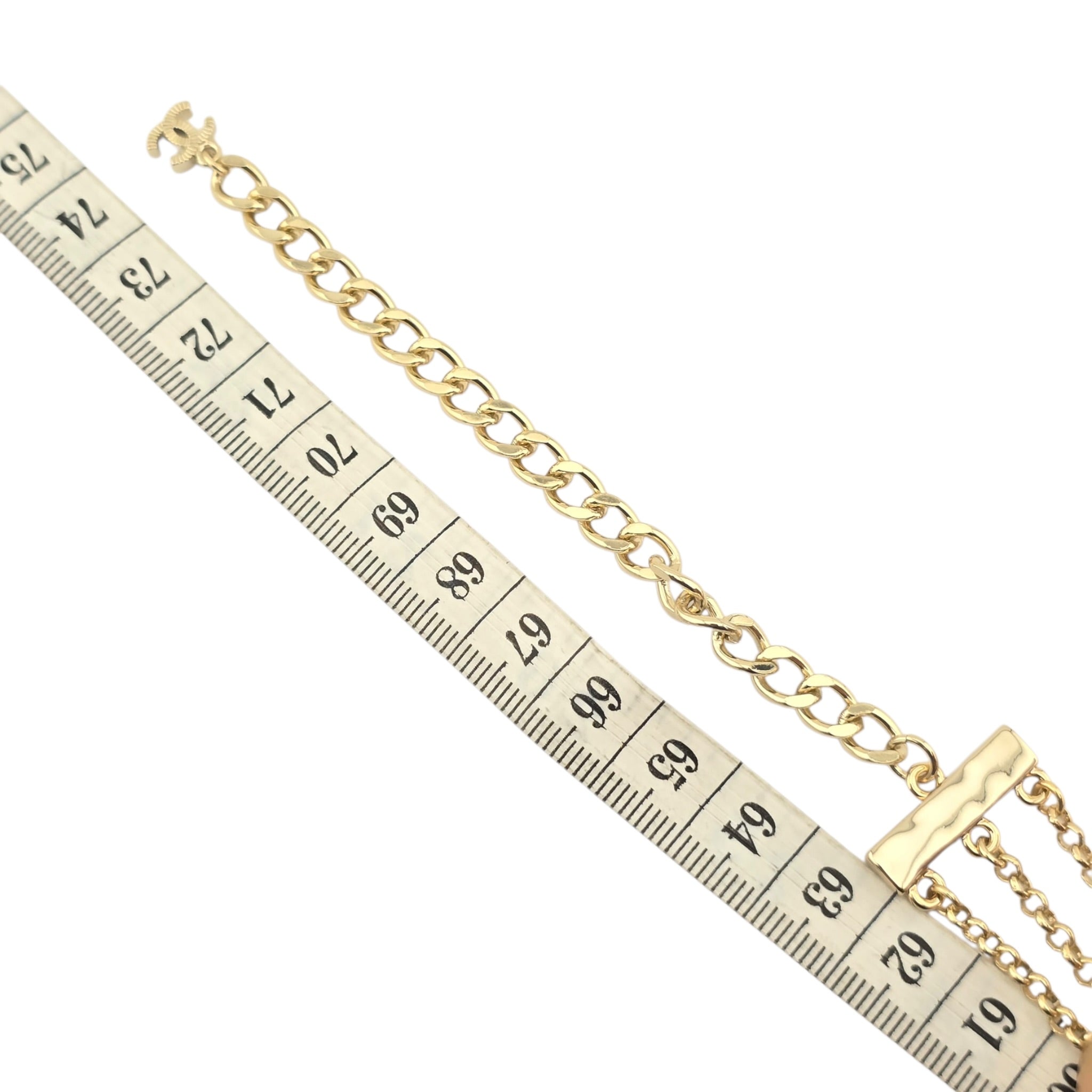 Chanel CC Long Gold Faux Pearl 3 Row Necklace 2024 CHANEL