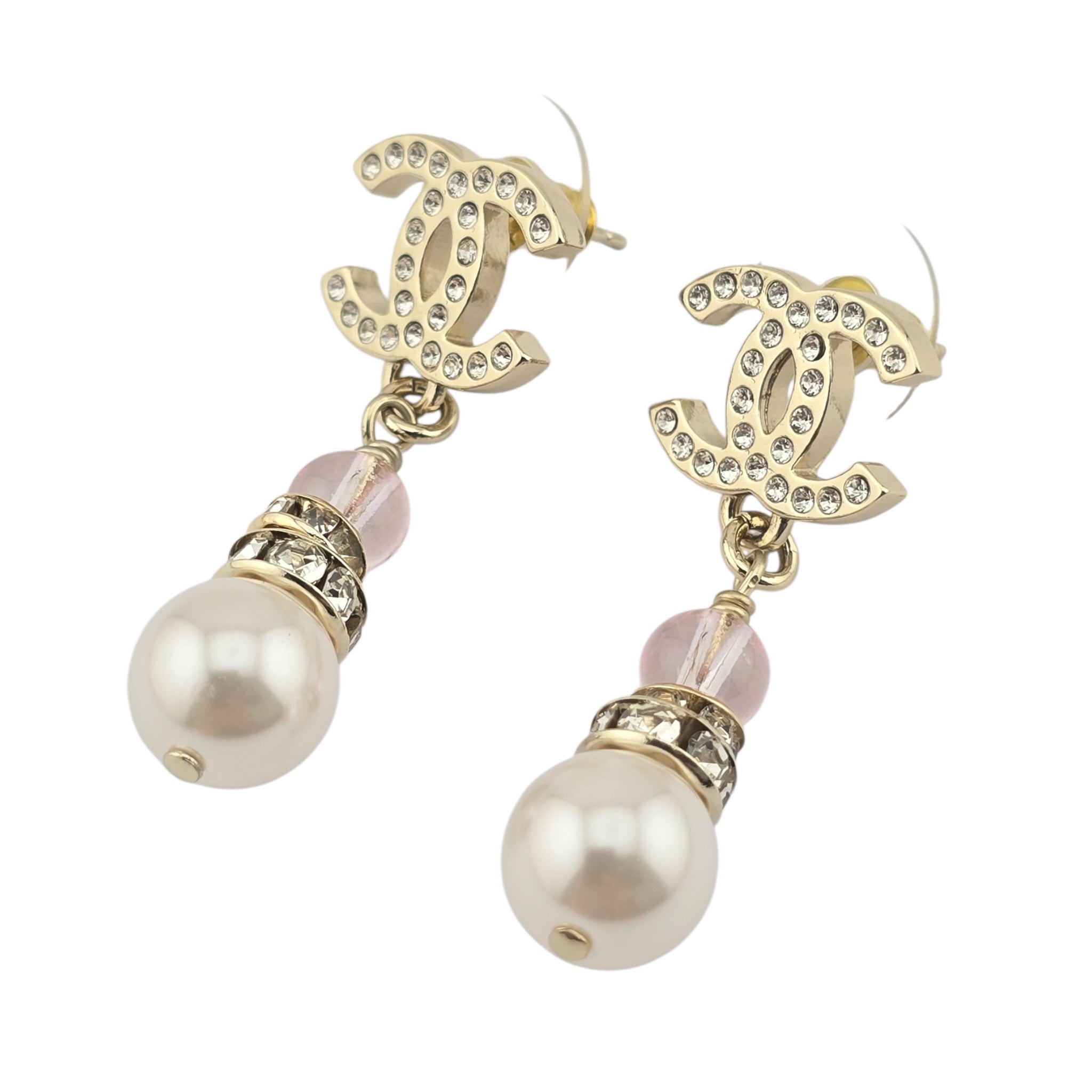 Chanel CC Faux Pearl Pink Drop Earrings 2026 CHANEL