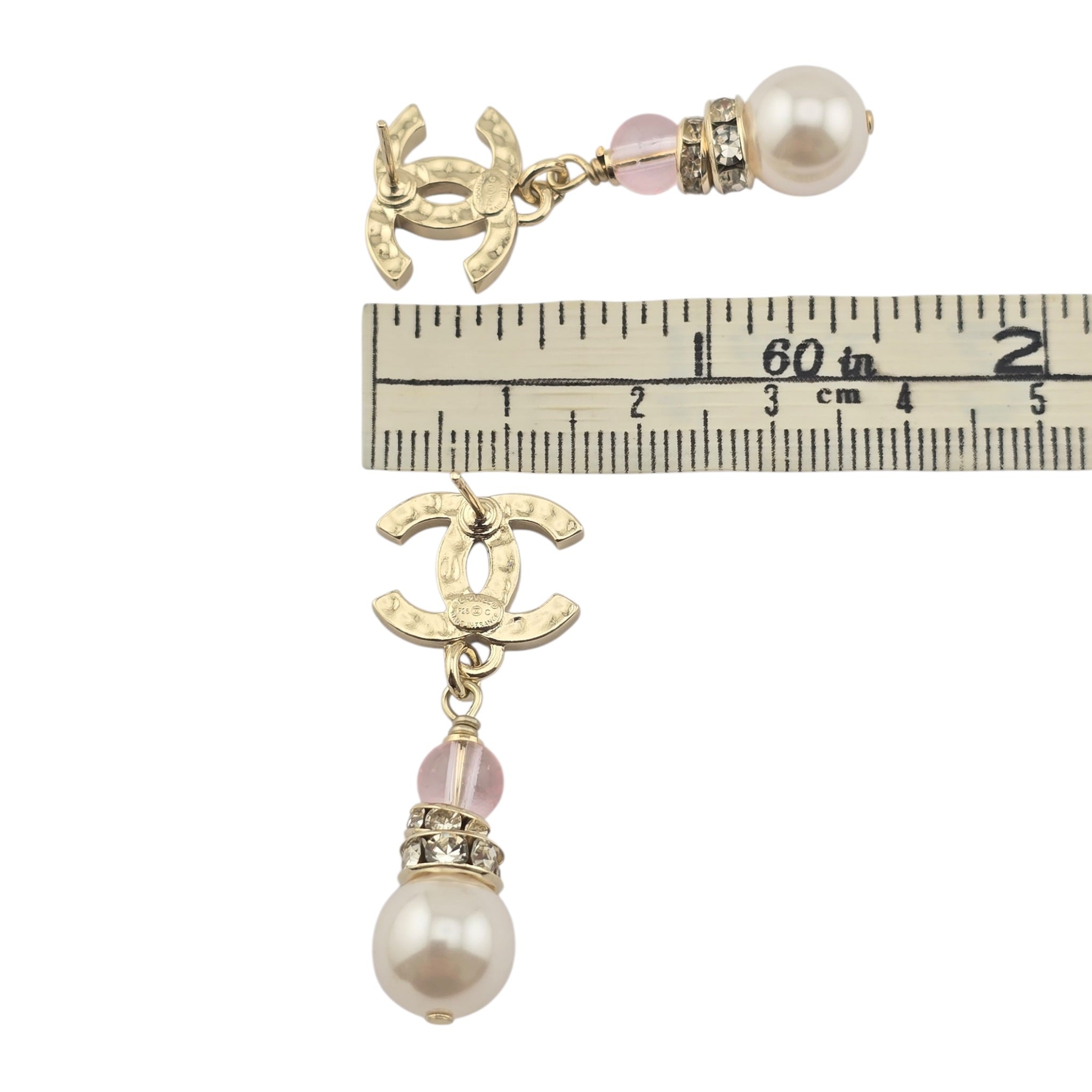 Chanel CC Faux Pearl Pink Drop Earrings 2026 CHANEL