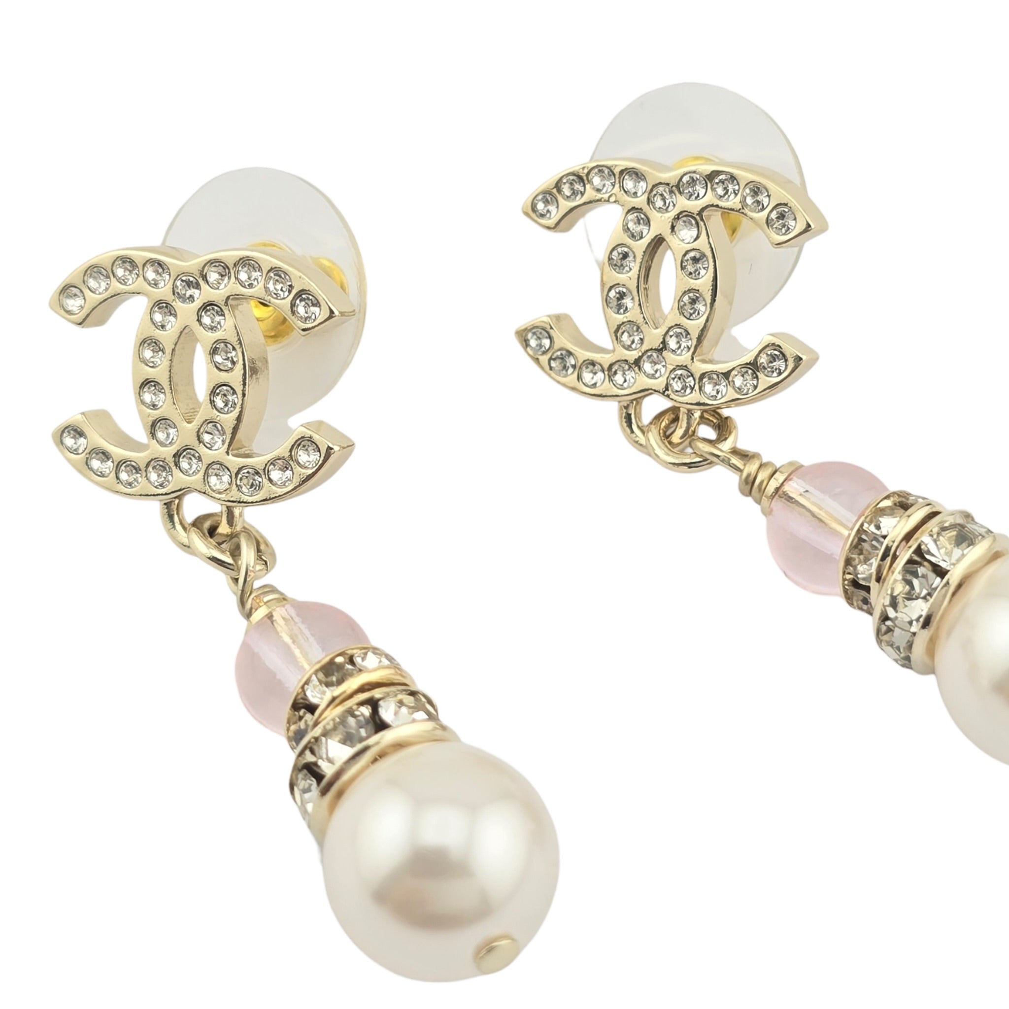 Chanel CC Faux Pearl Pink Drop Earrings 2026 CHANEL