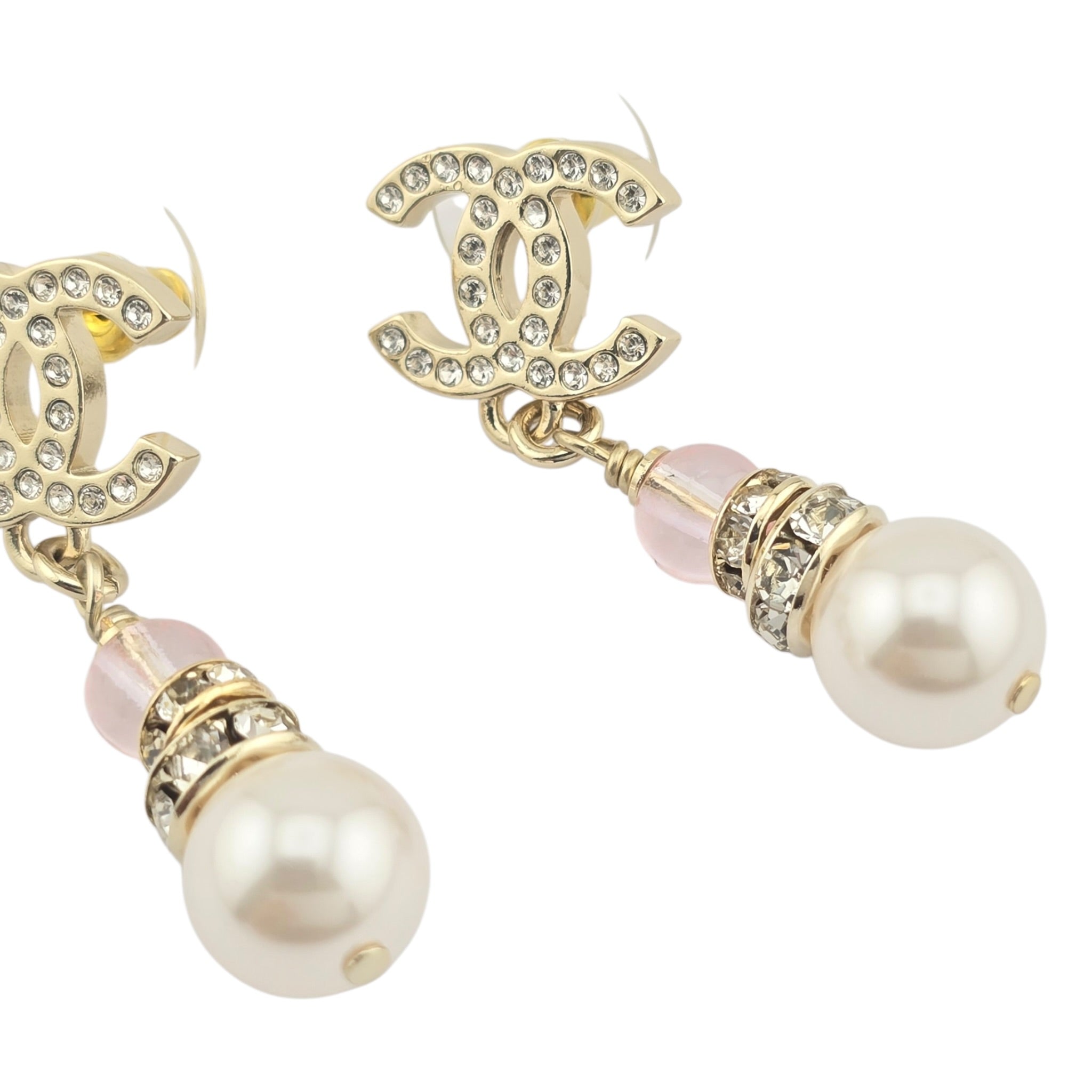Chanel CC Faux Pearl Pink Drop Earrings 2026 CHANEL