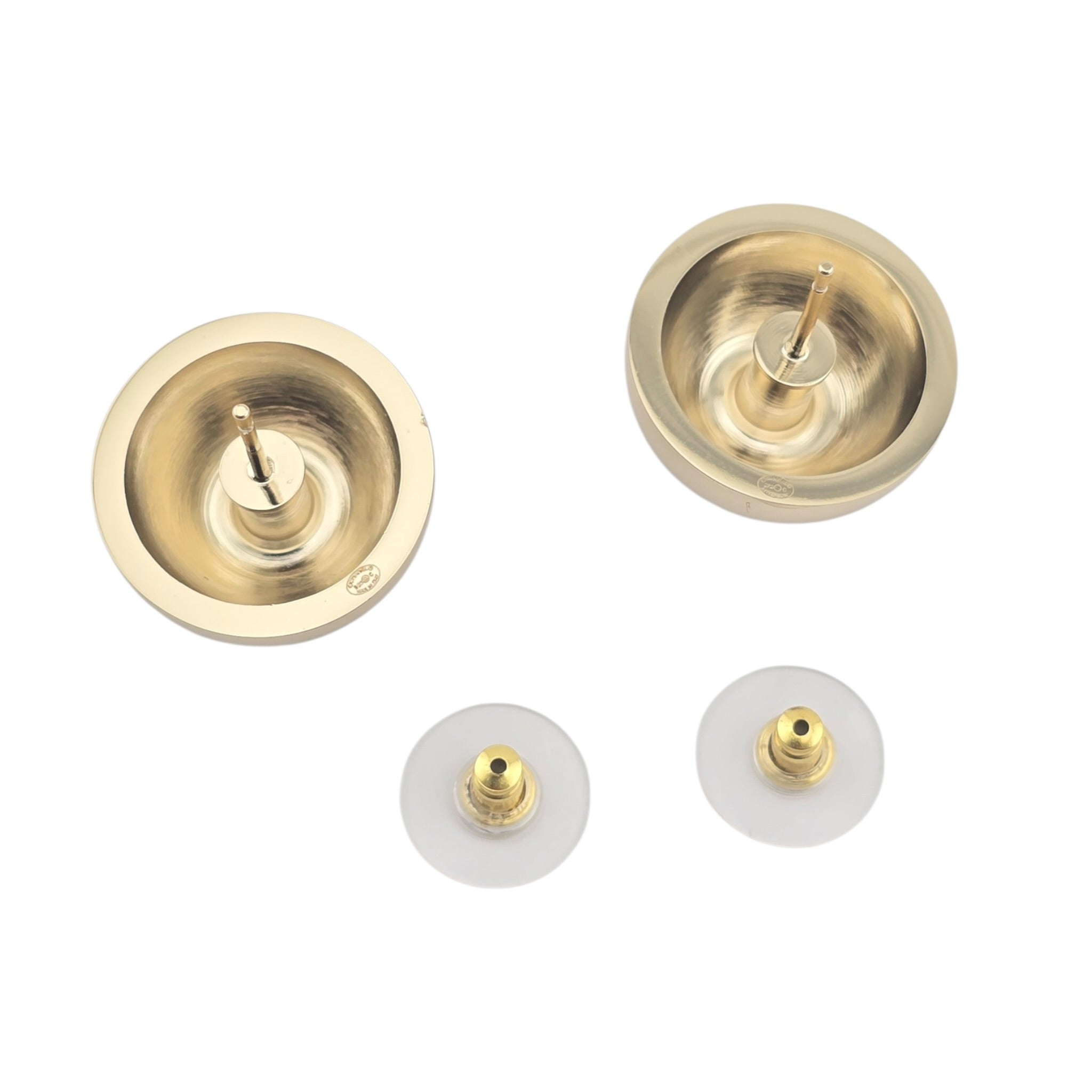 Chanel CC Gold Metal Crystal Round Earrings 2026 CHANEL