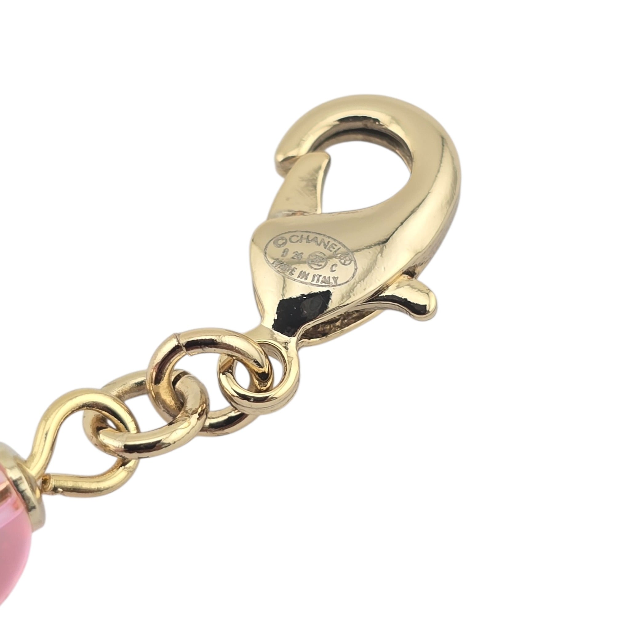Chanel CC Pink Bead Long Gold Necklace 2026 CHANEL