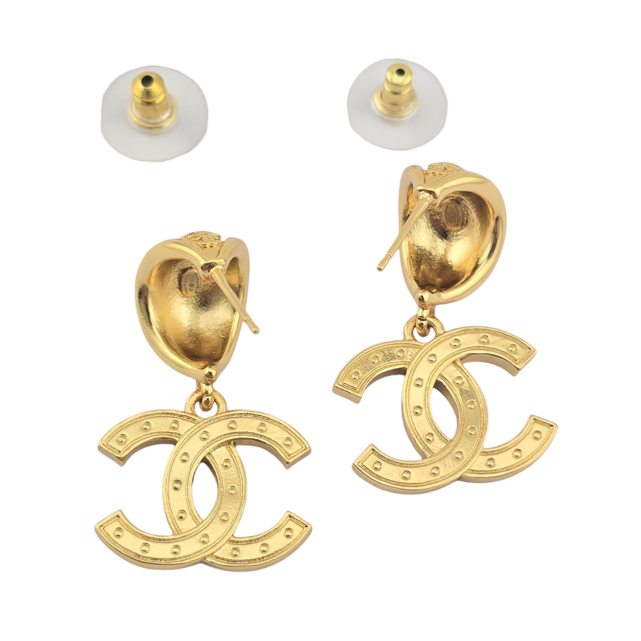 Chanel CC Gold Brown Crystal Earrings 2025 CHANEL