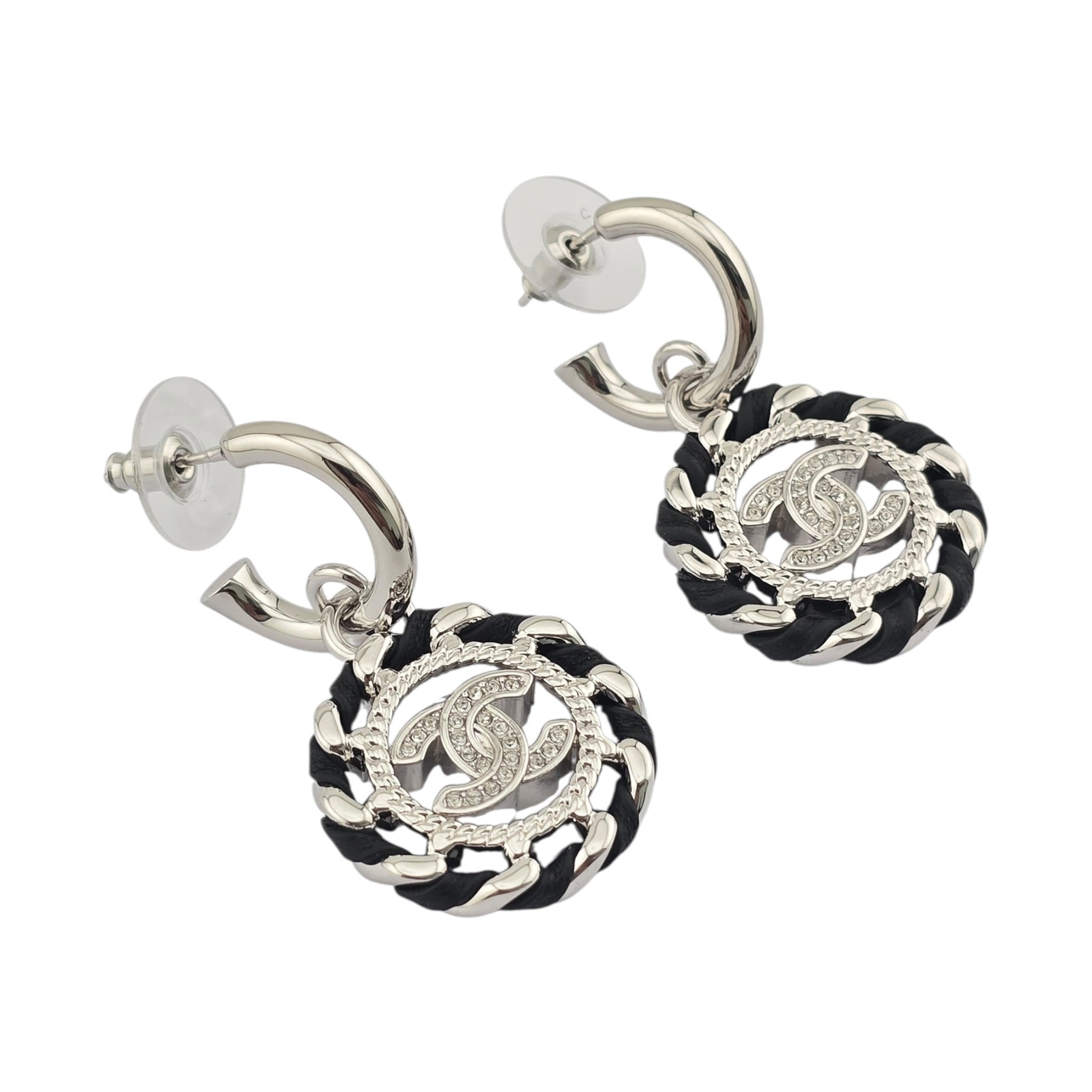 Chanel CC Round Pendant Silver Earrings 2026 CHANEL