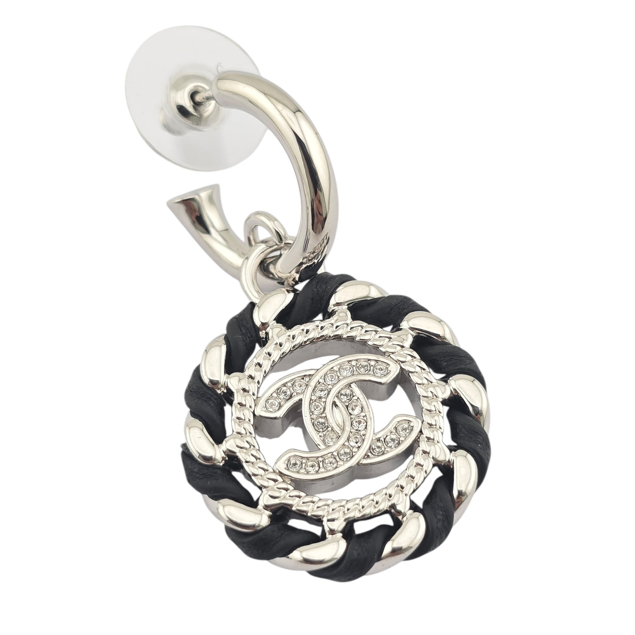 Chanel CC Round Pendant Silver Earrings 2026 CHANEL