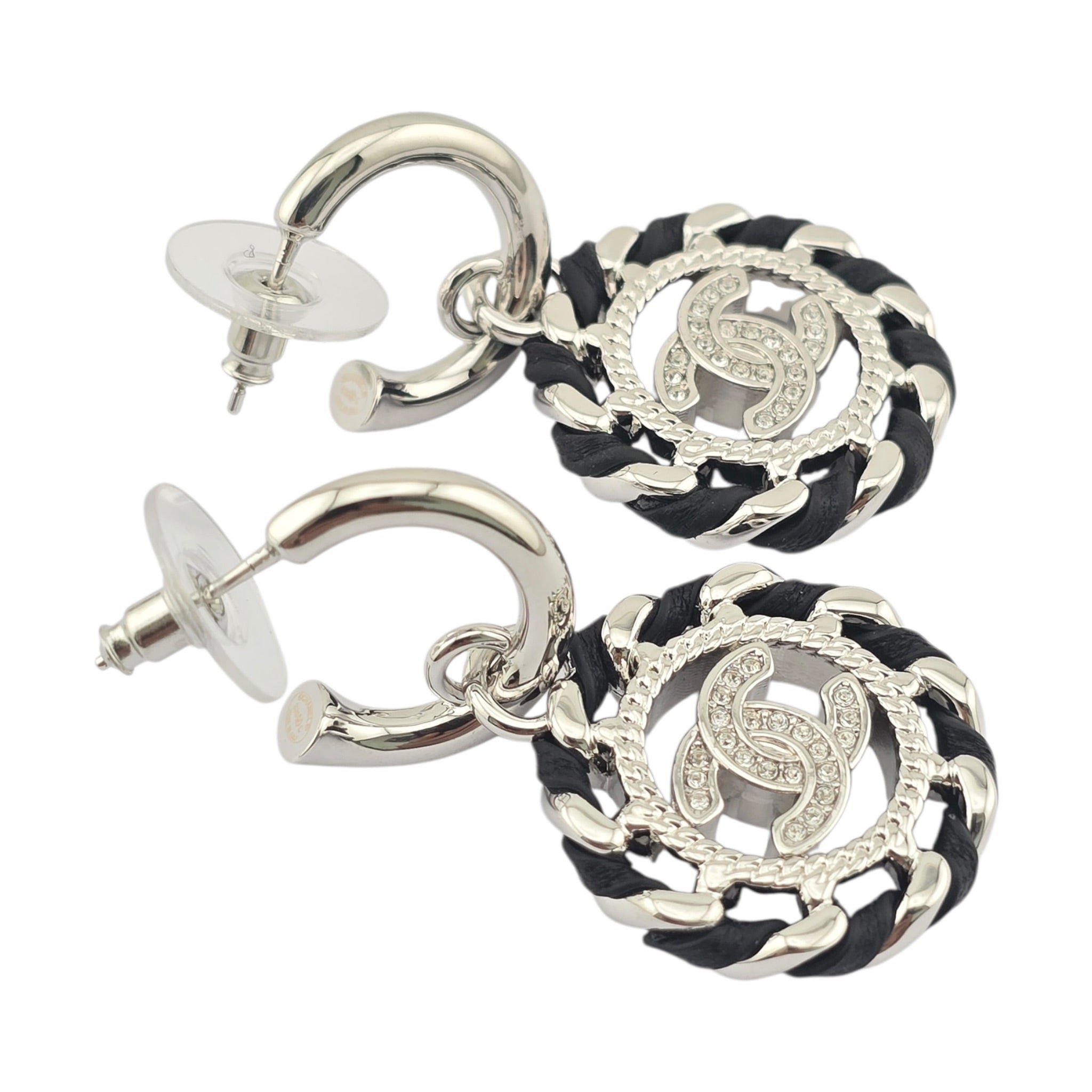Chanel CC Round Pendant Silver Earrings 2026 CHANEL
