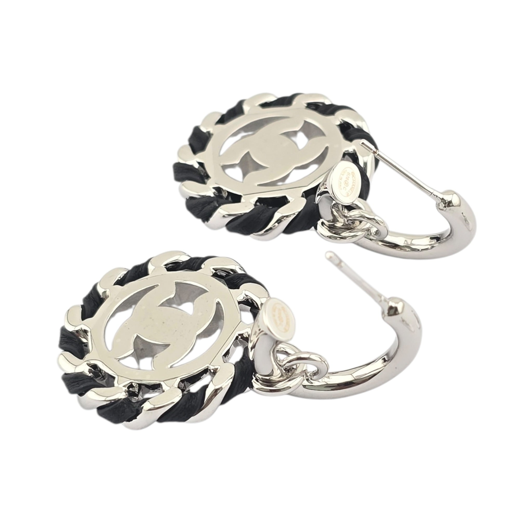 Chanel CC Round Pendant Silver Earrings 2026 CHANEL