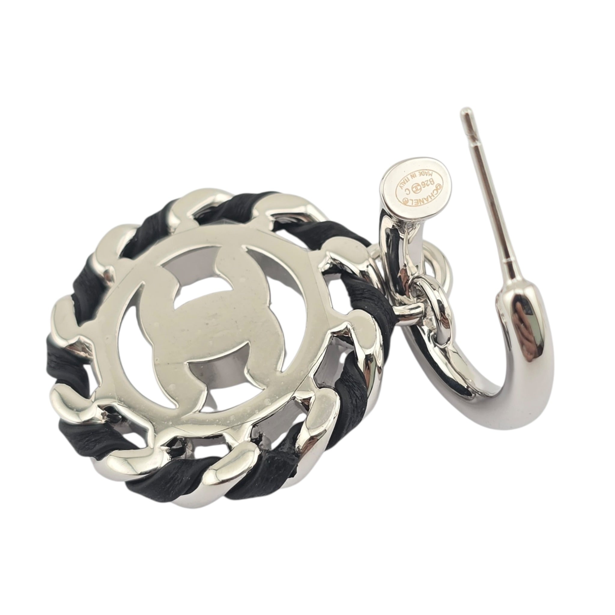 Chanel CC Round Pendant Silver Earrings 2026 CHANEL