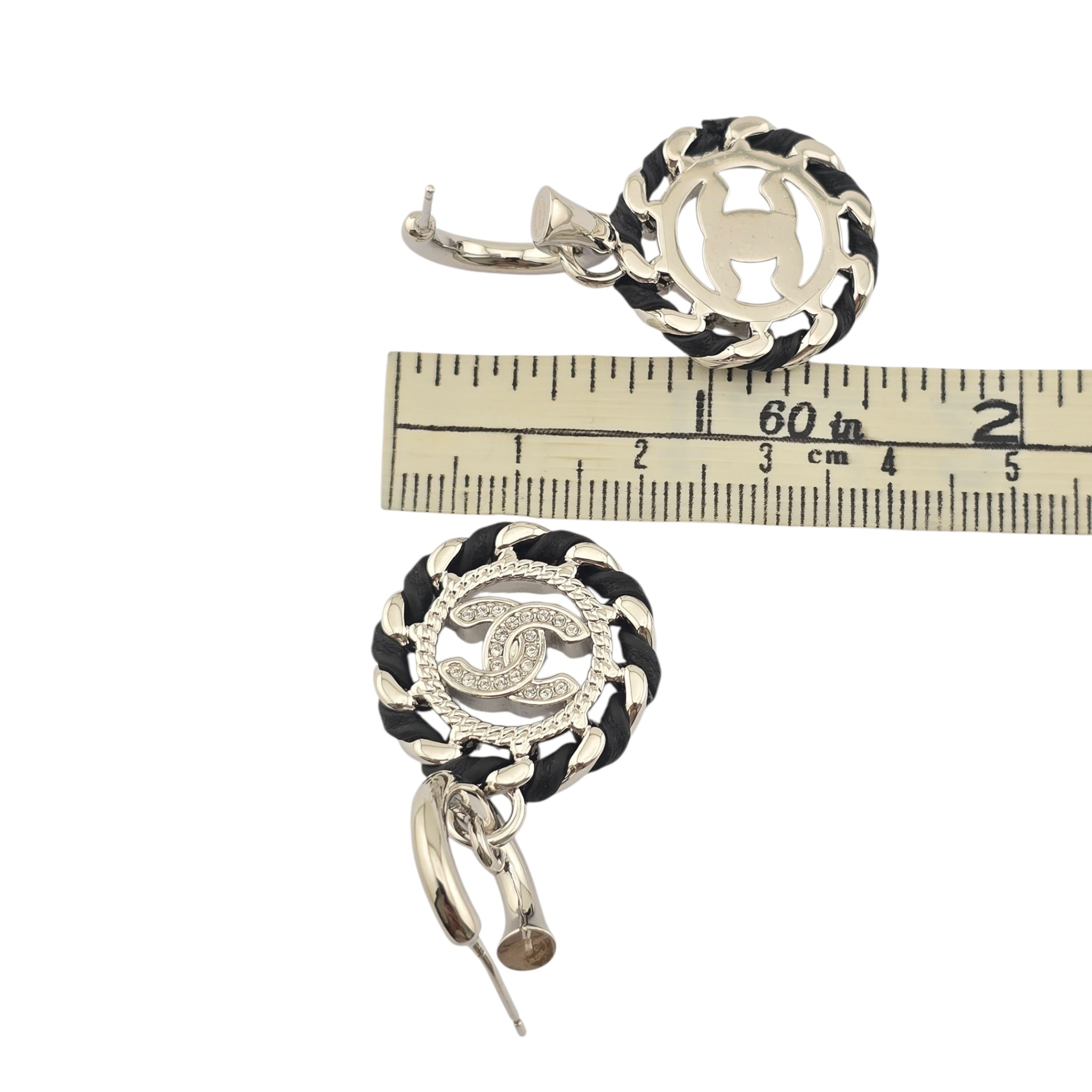 Chanel CC Round Pendant Silver Earrings 2026 CHANEL