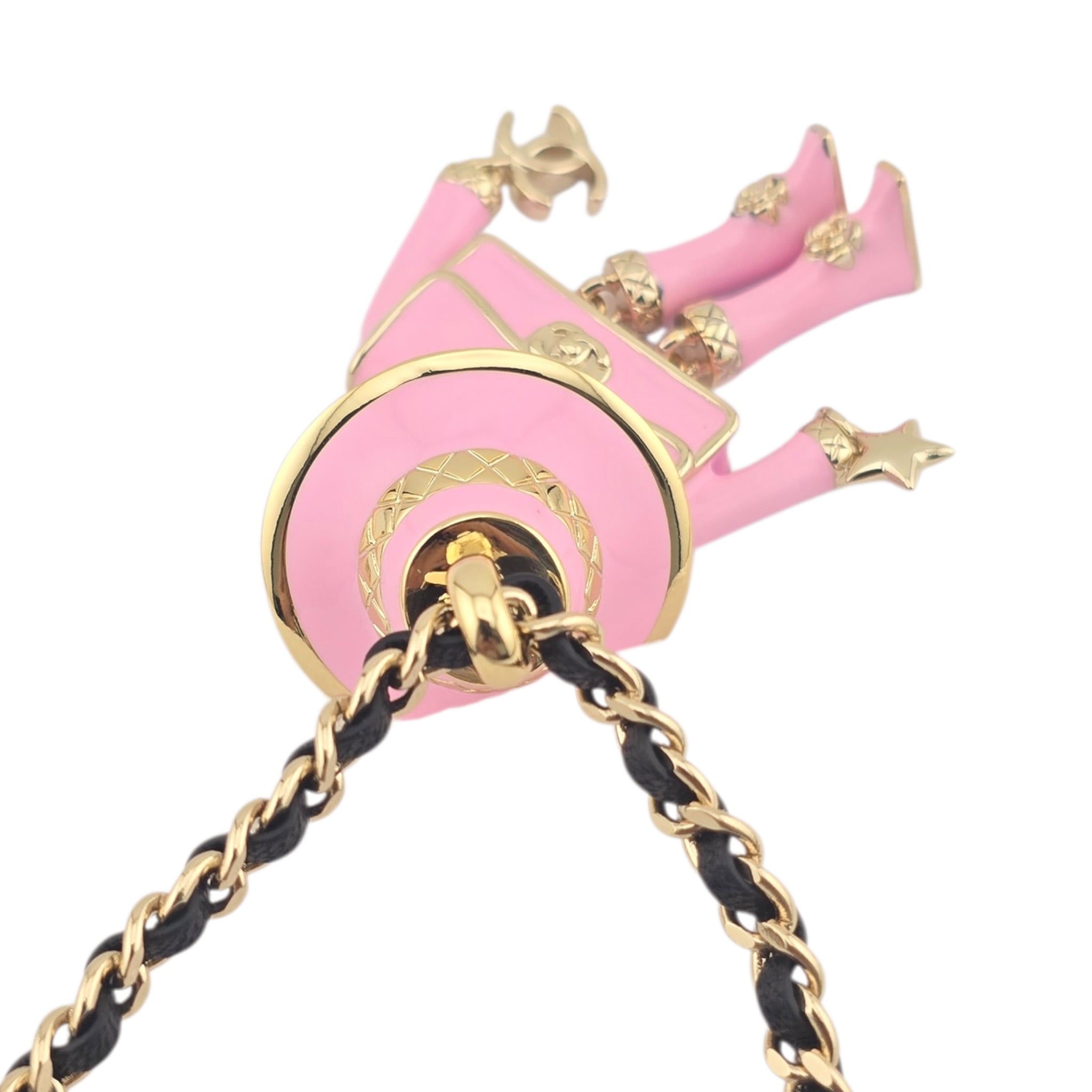 Chanel CC Robot Gabrielle Doll Pink Leather Necklace 25B CHANEL