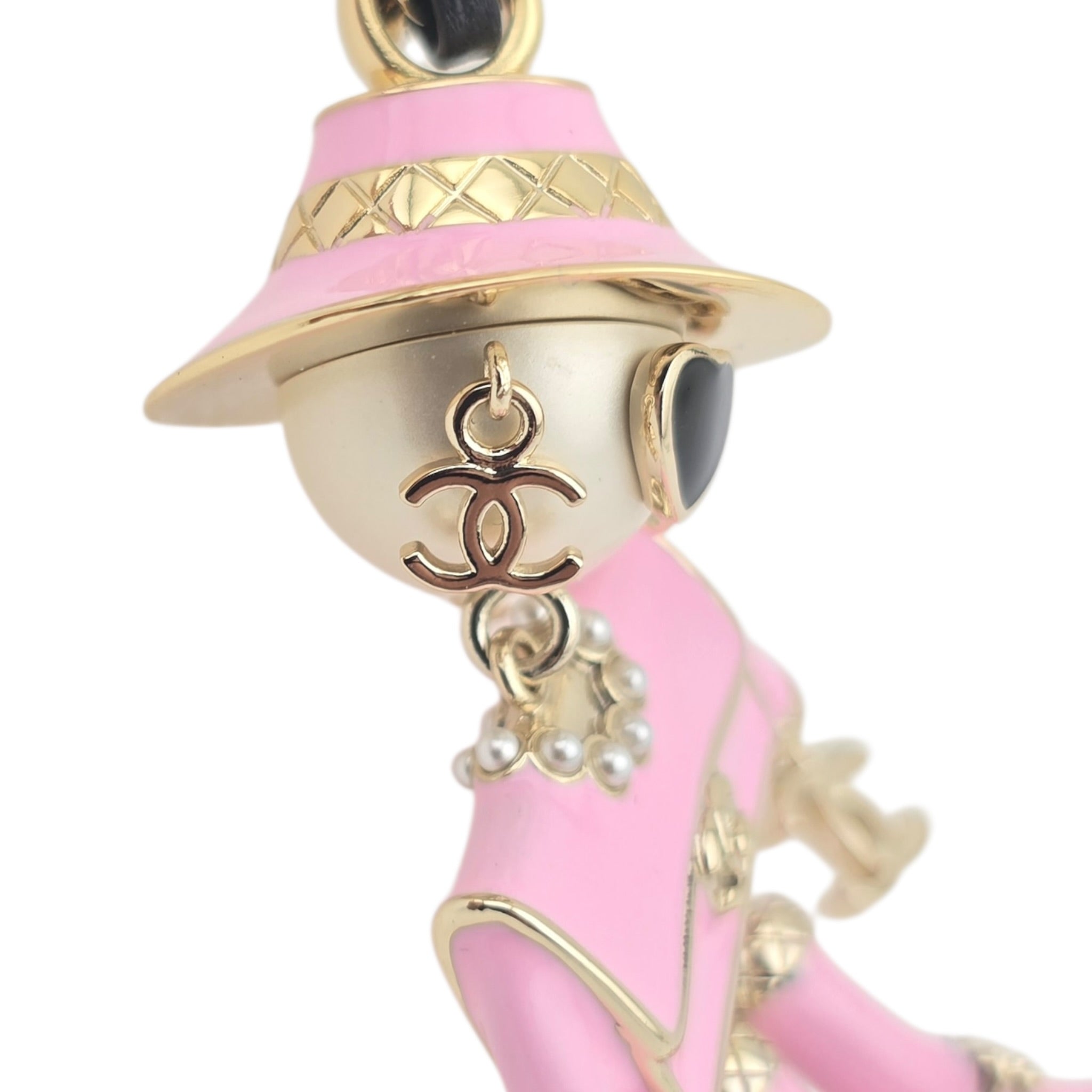 Chanel CC Robot Gabrielle Doll Pink Leather Necklace 25B CHANEL