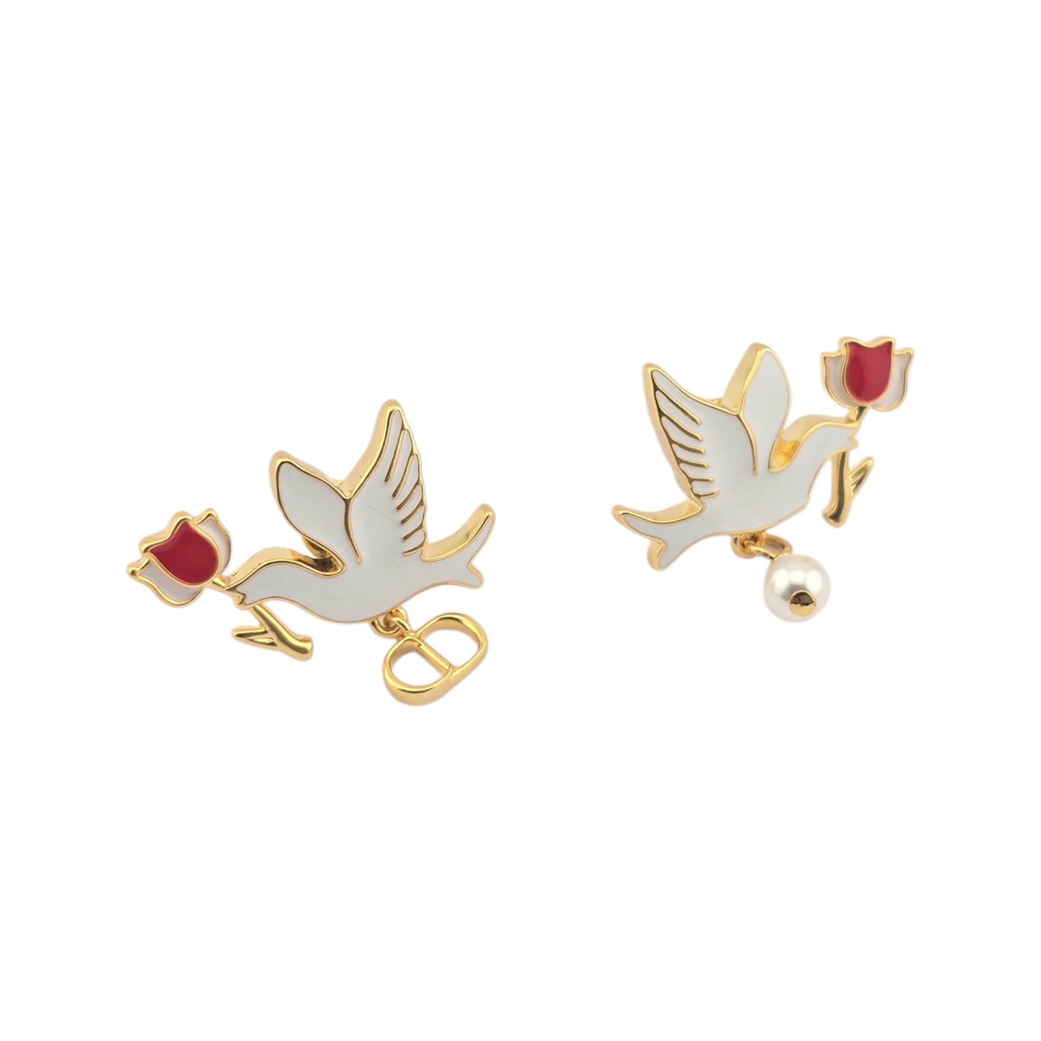 Christian Dior Dioramour Doves & Roses Earrings DIOR