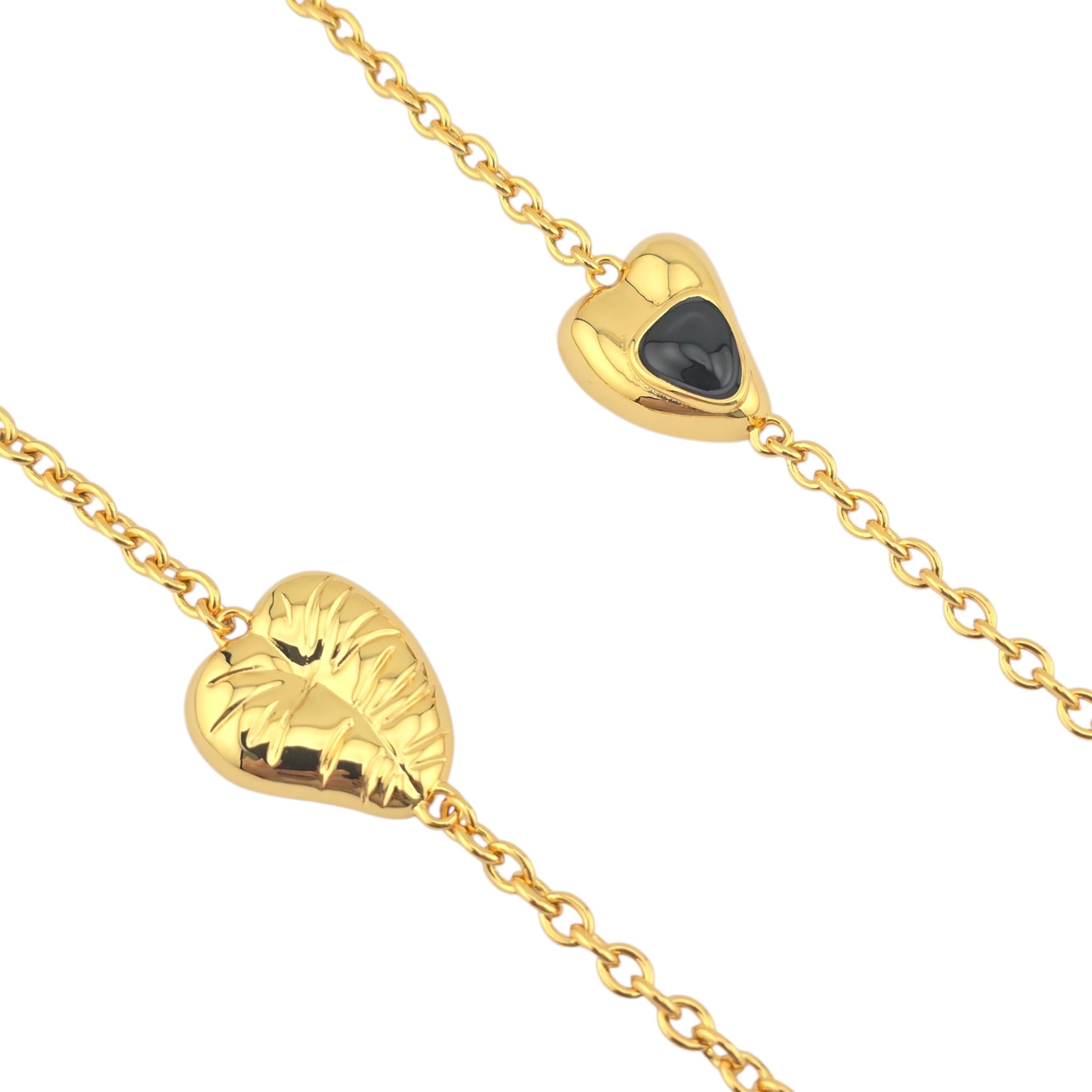 Chanel CC Gold Black Heart Leaf Long Necklace 2025 CHANEL