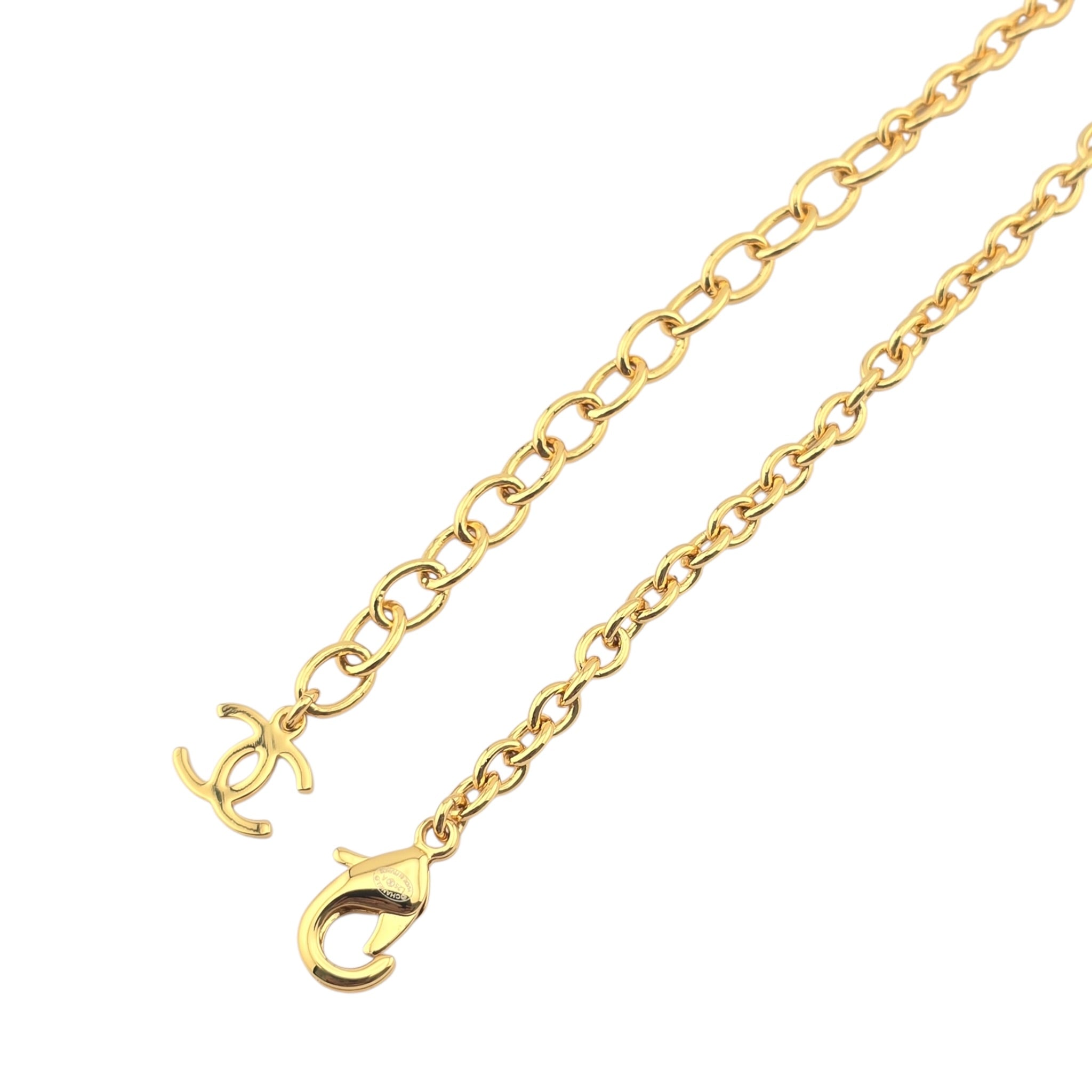 Chanel CC Gold Black Heart Leaf Long Necklace 2025 CHANEL