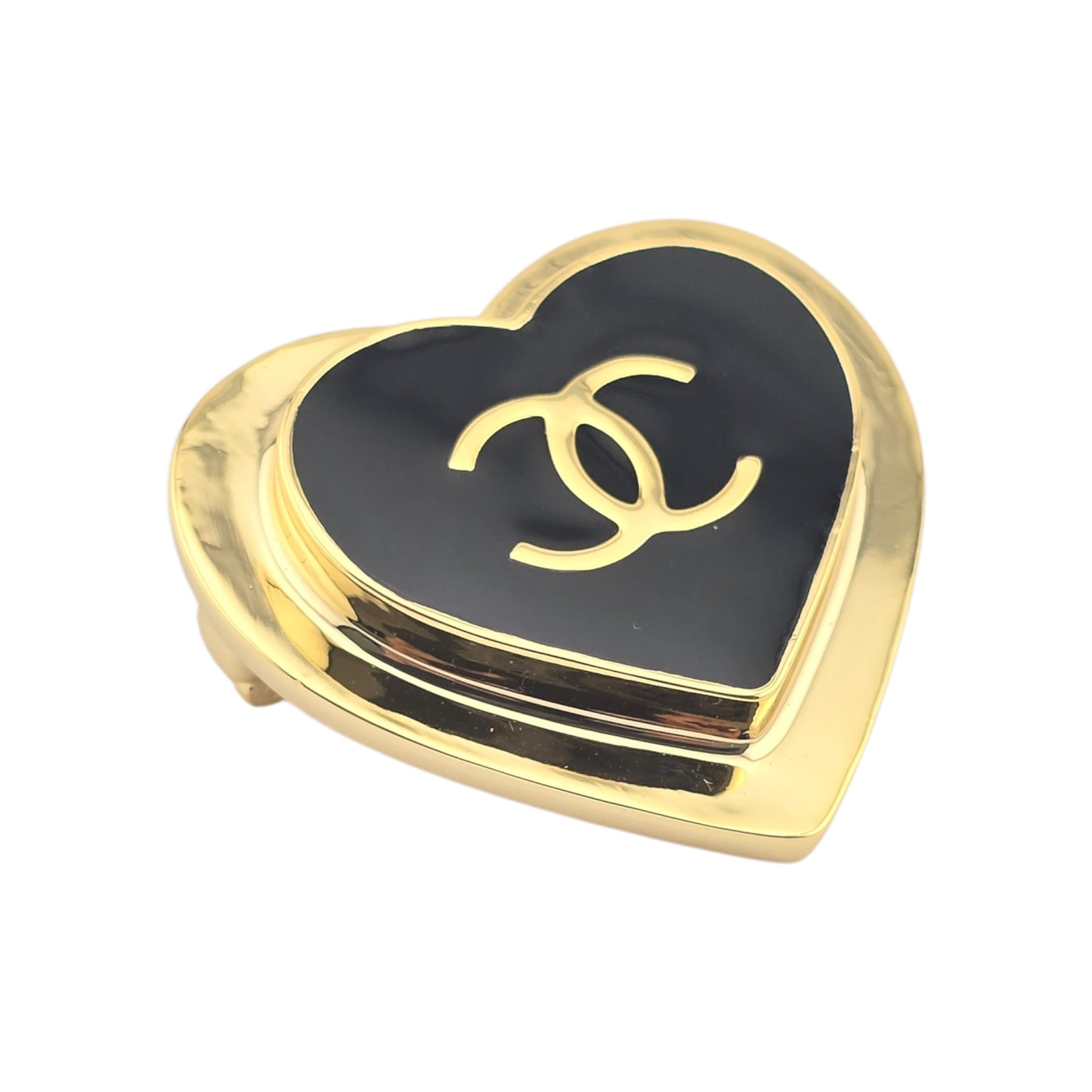 Chanel CC Black Heart Pin Brooch 2026 CHANEL