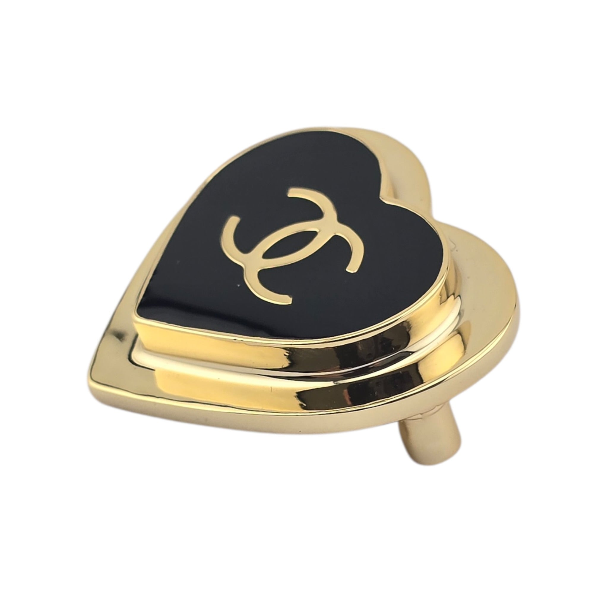Chanel CC Black Heart Pin Brooch 2026 CHANEL