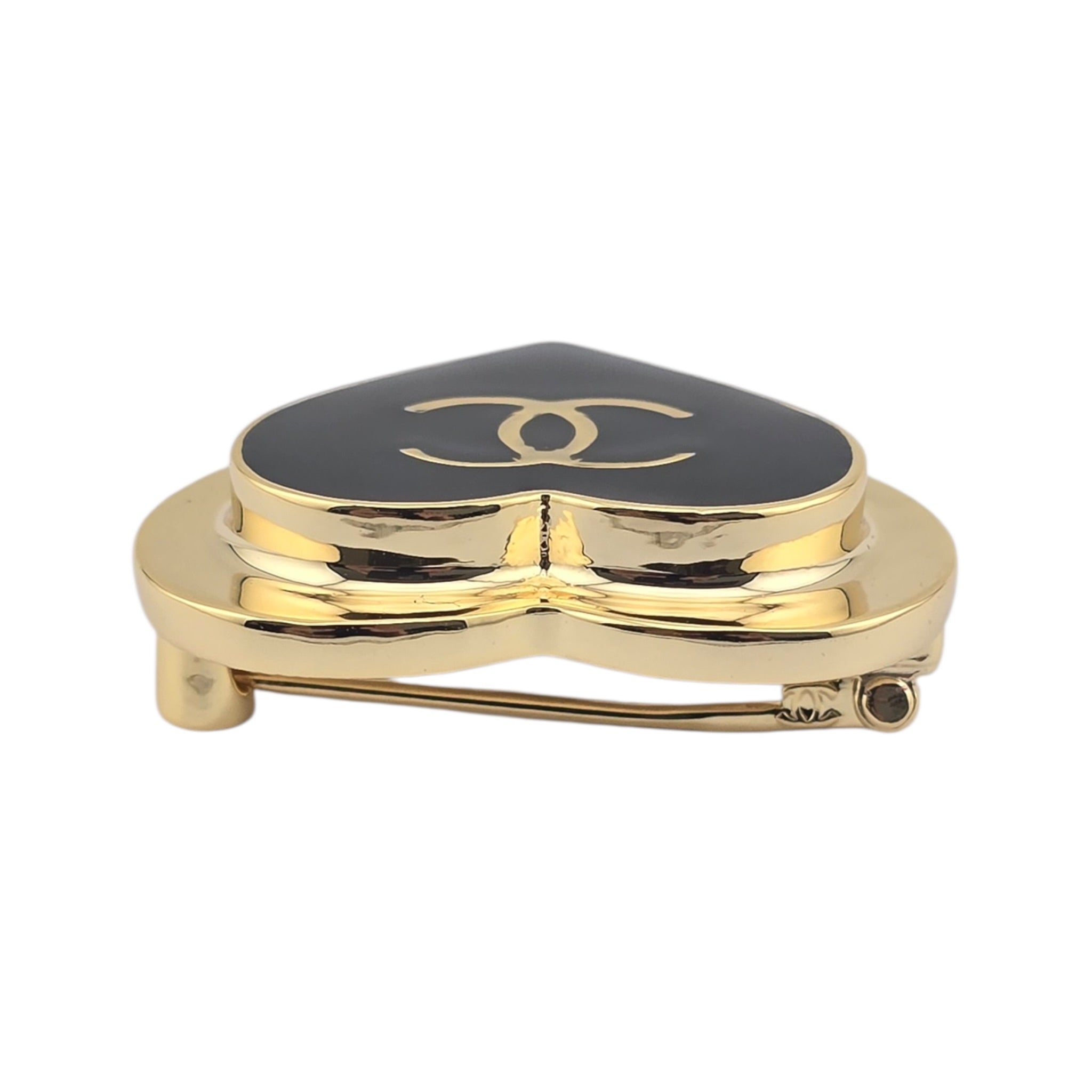 Chanel CC Black Heart Pin Brooch 2026 CHANEL