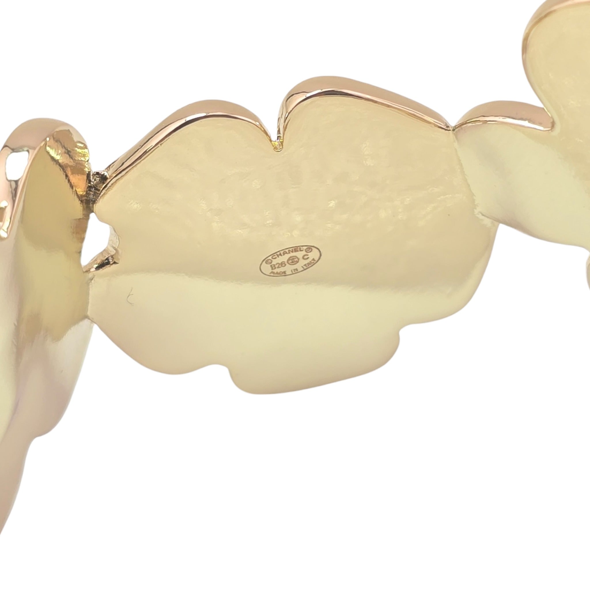 Chanel CC Blue Gold Flower Crystal Resin Denim Bangle 2026 CHANEL