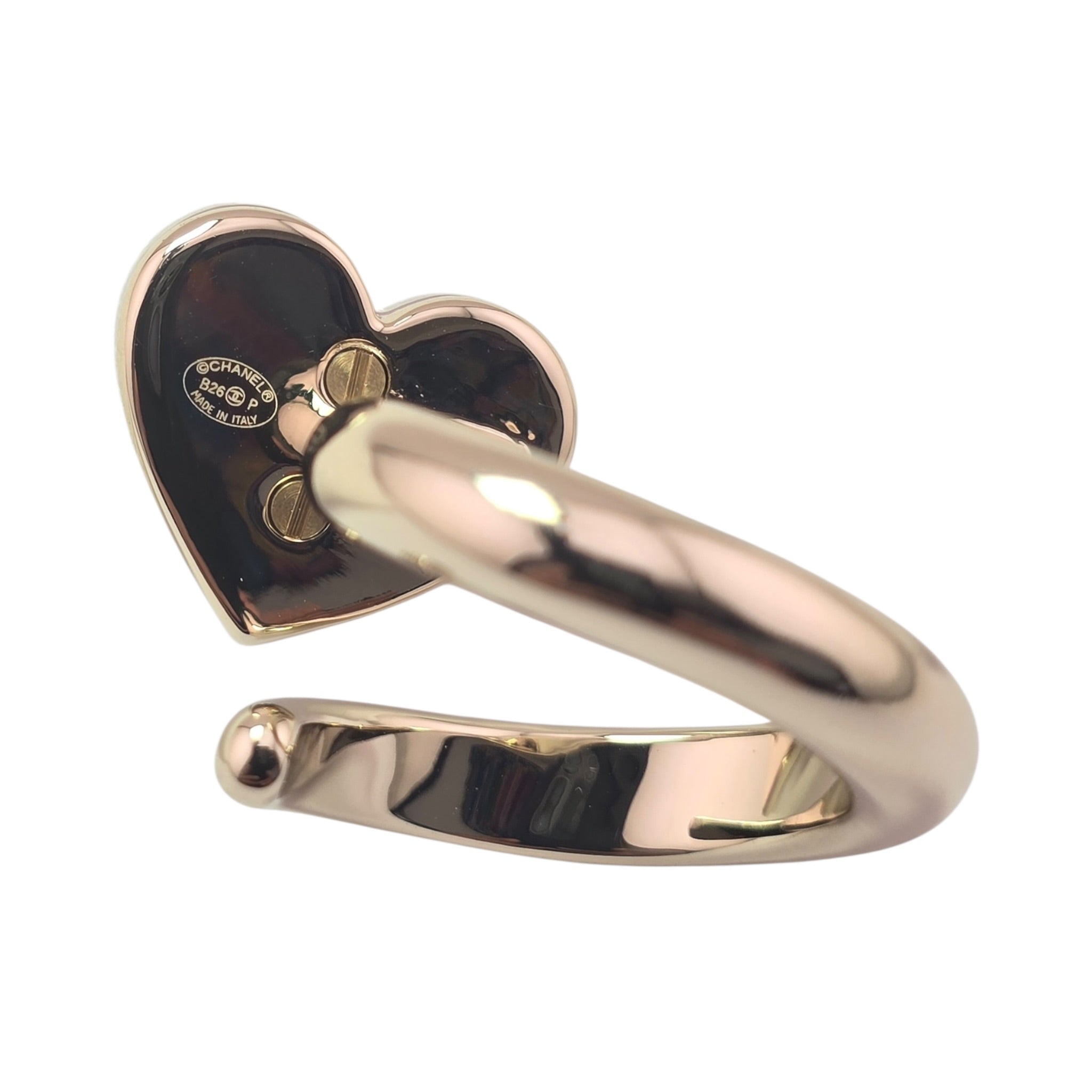 Chanel CC Gold Crystal Heart Ring 2026 CHANEL