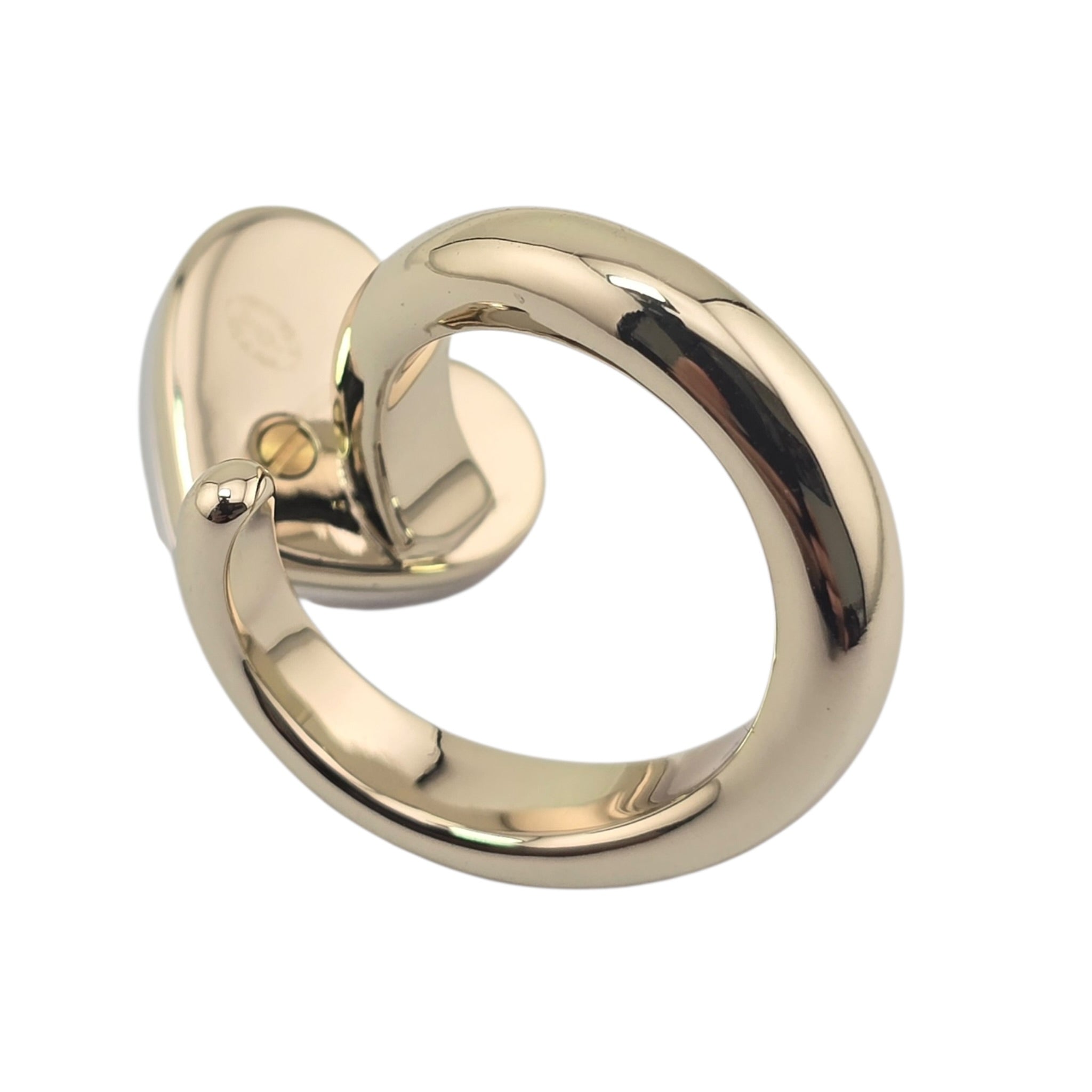 Chanel CC Gold Crystal Heart Ring 2026 CHANEL