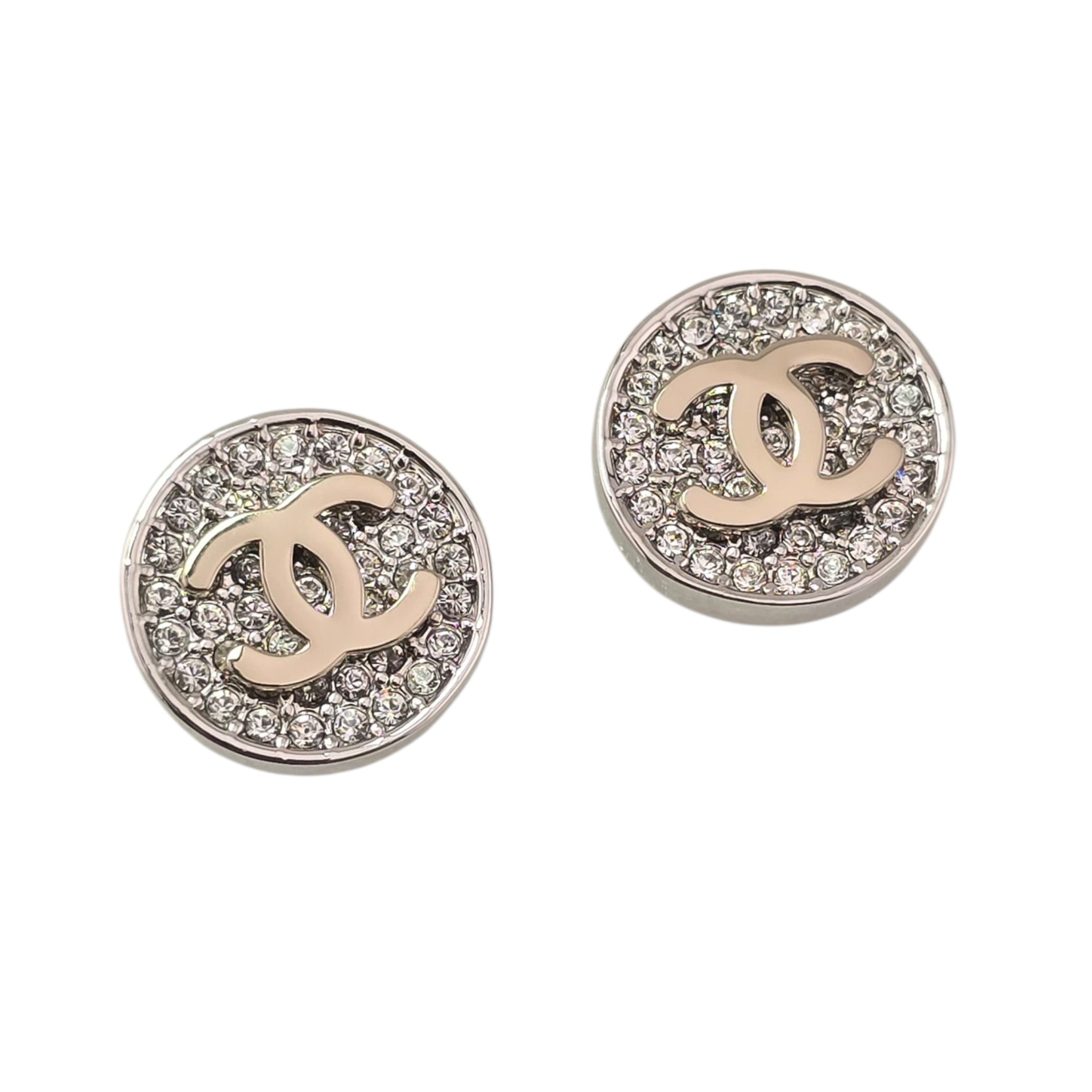 Chanel CC Round Crystal Earrings 2026 CHANEL