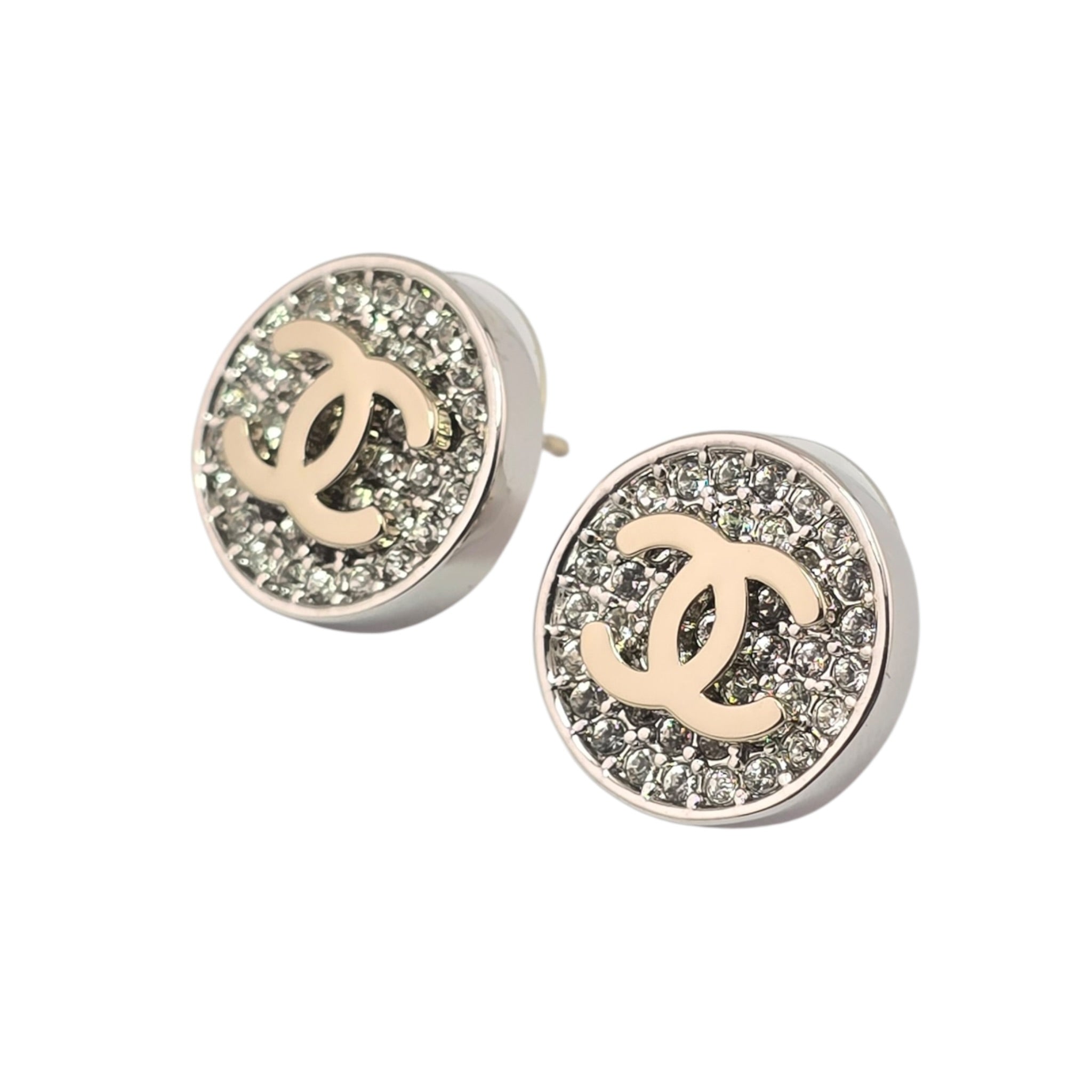 Chanel CC Round Crystal Earrings 2026 CHANEL