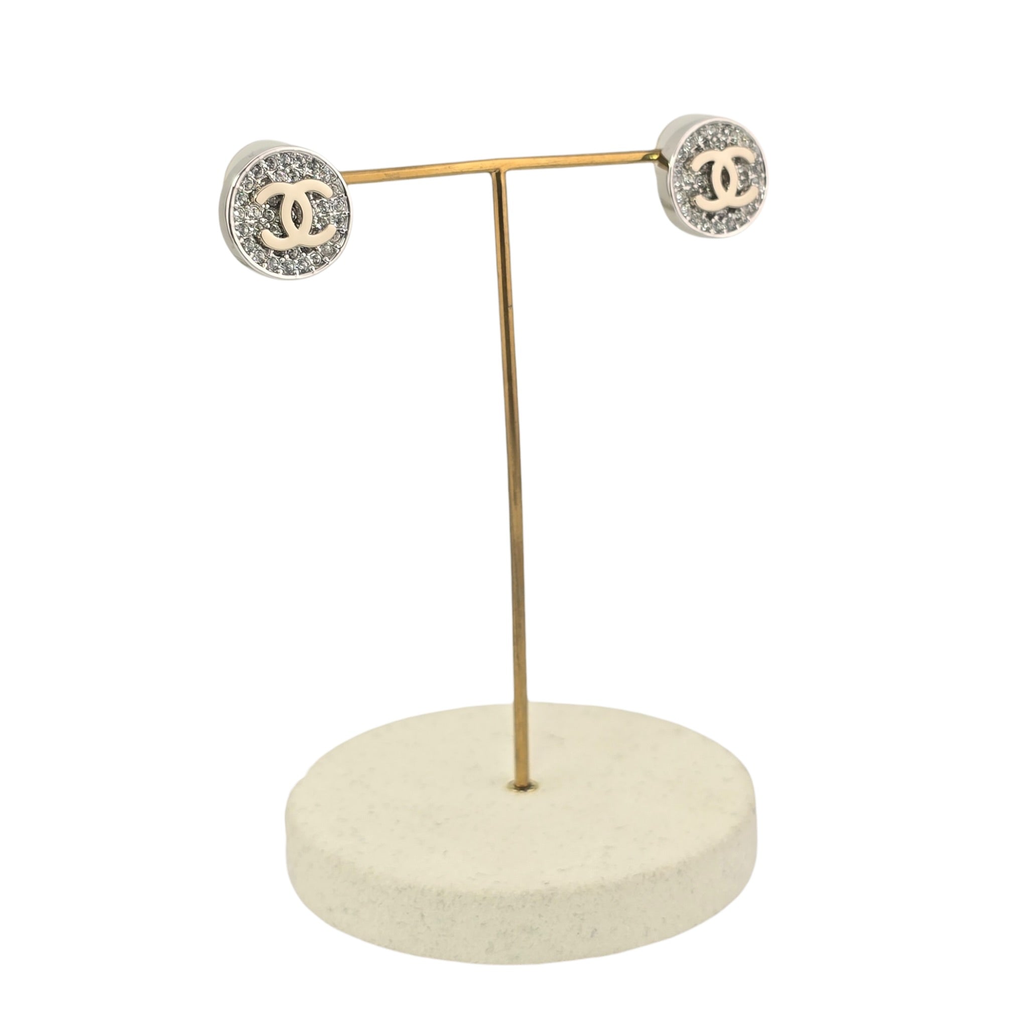 Chanel CC Round Crystal Earrings 2026 CHANEL