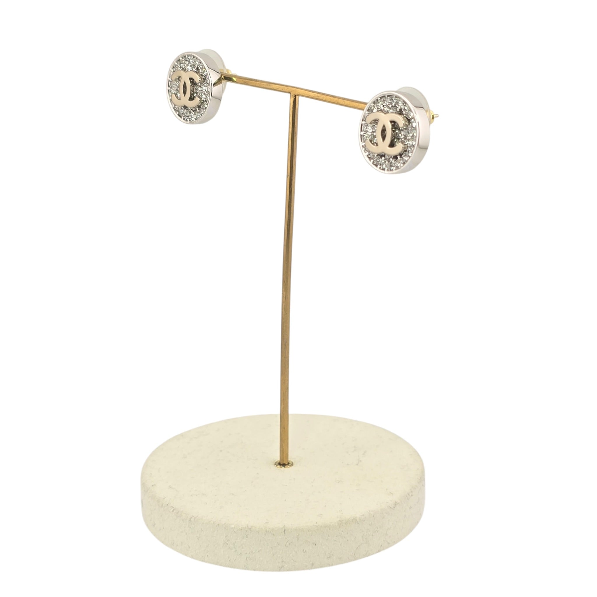 Chanel CC Round Crystal Earrings 2026 CHANEL