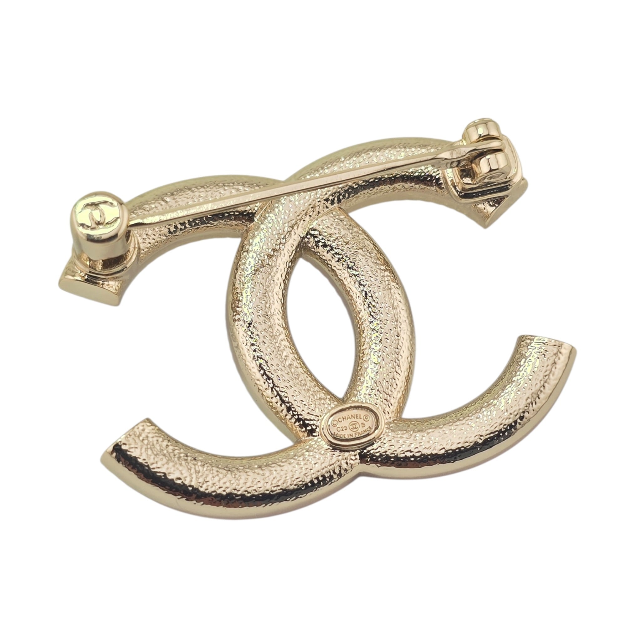 Chanel CC Faux Pearl Gold Brooch 2023 CHANEL