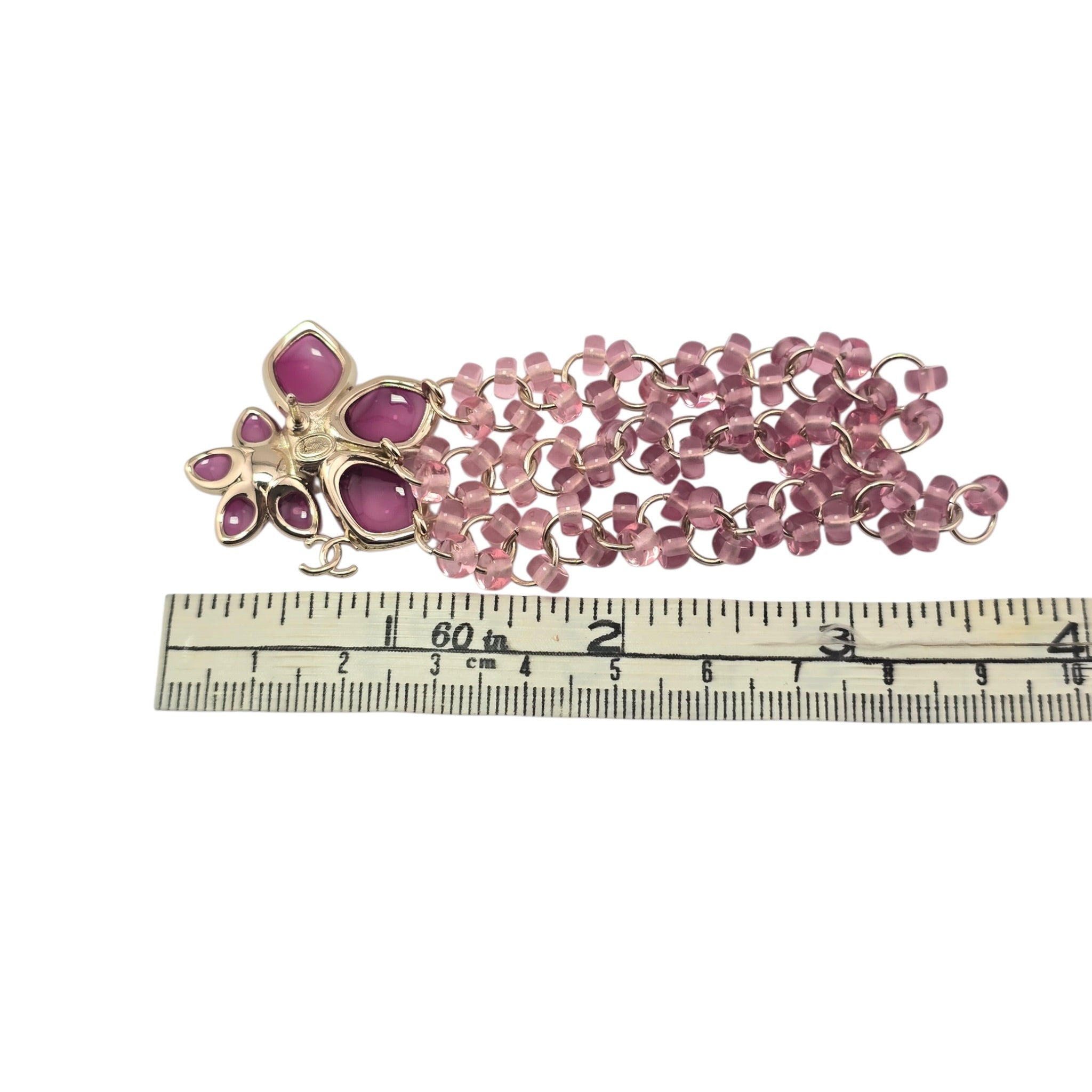 Chanel CC Pink Crystal Stud Flower Brooch 2026 CHANEL