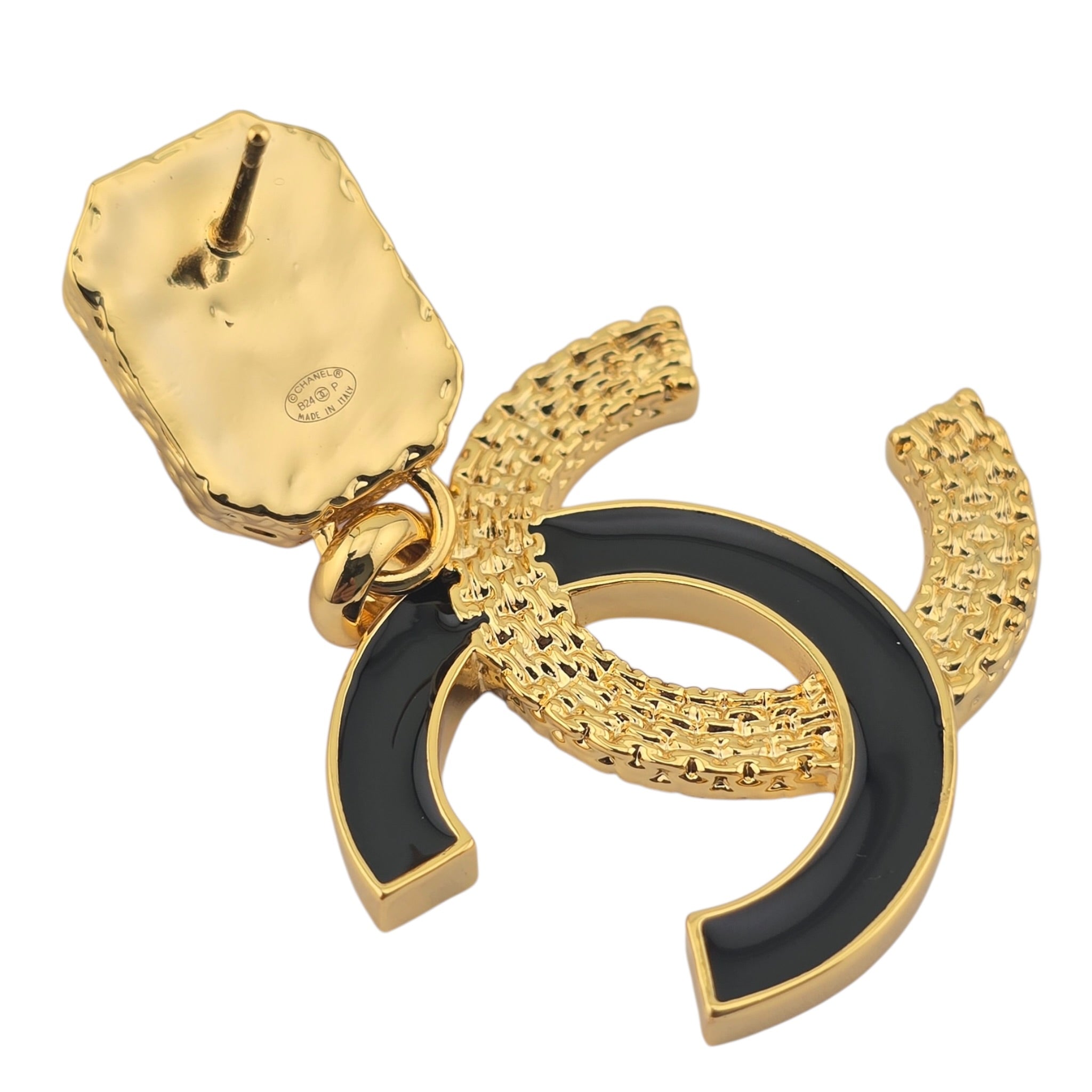 Chanel CC Pendant Gold Red Drop Earrings 2024 CHANEL
