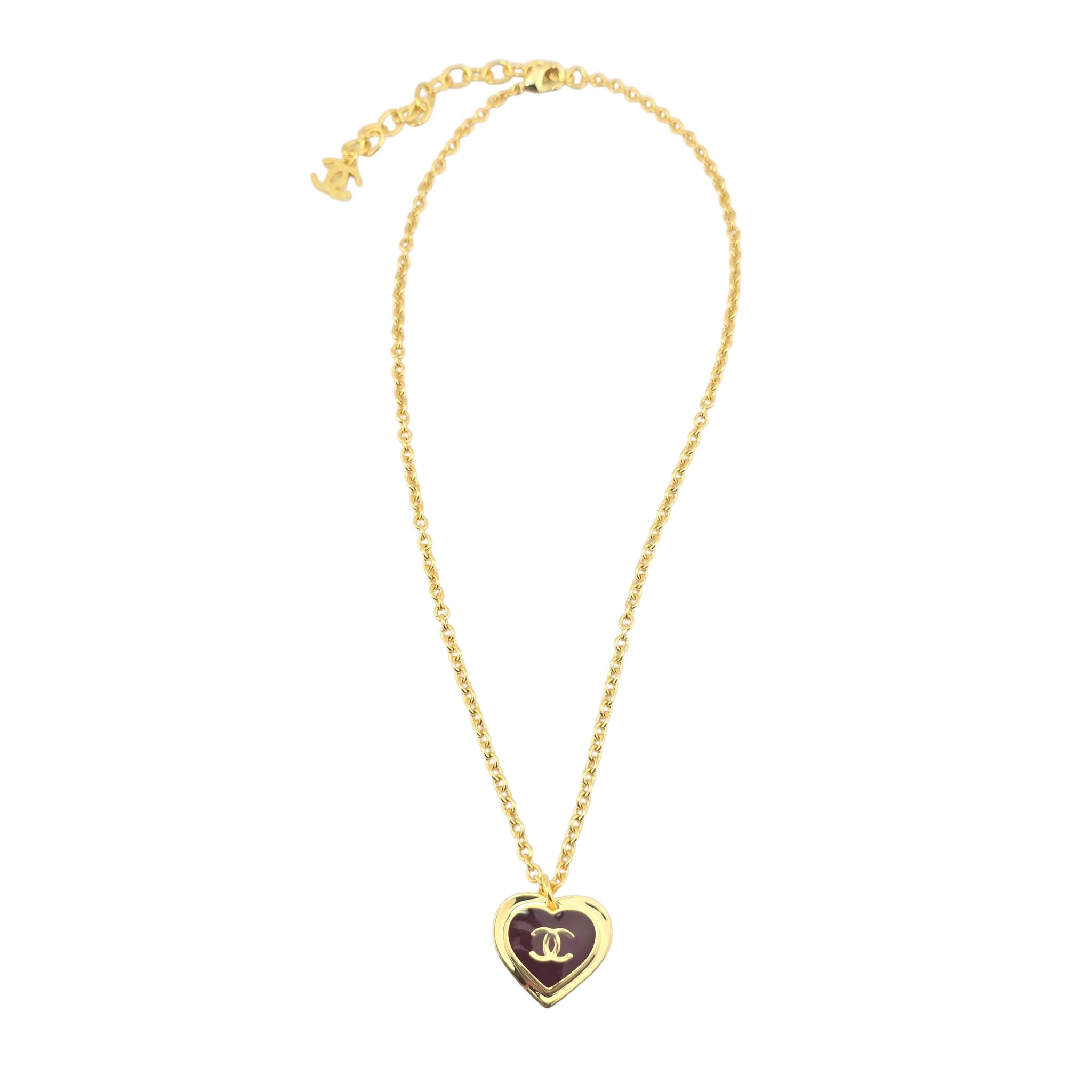 Chanel CC Red Heart Necklace 2026 CHANEL