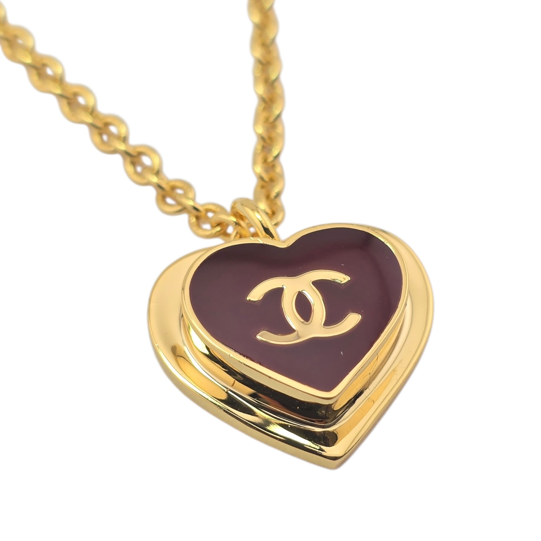 Chanel CC Red Heart Necklace 2026 CHANEL