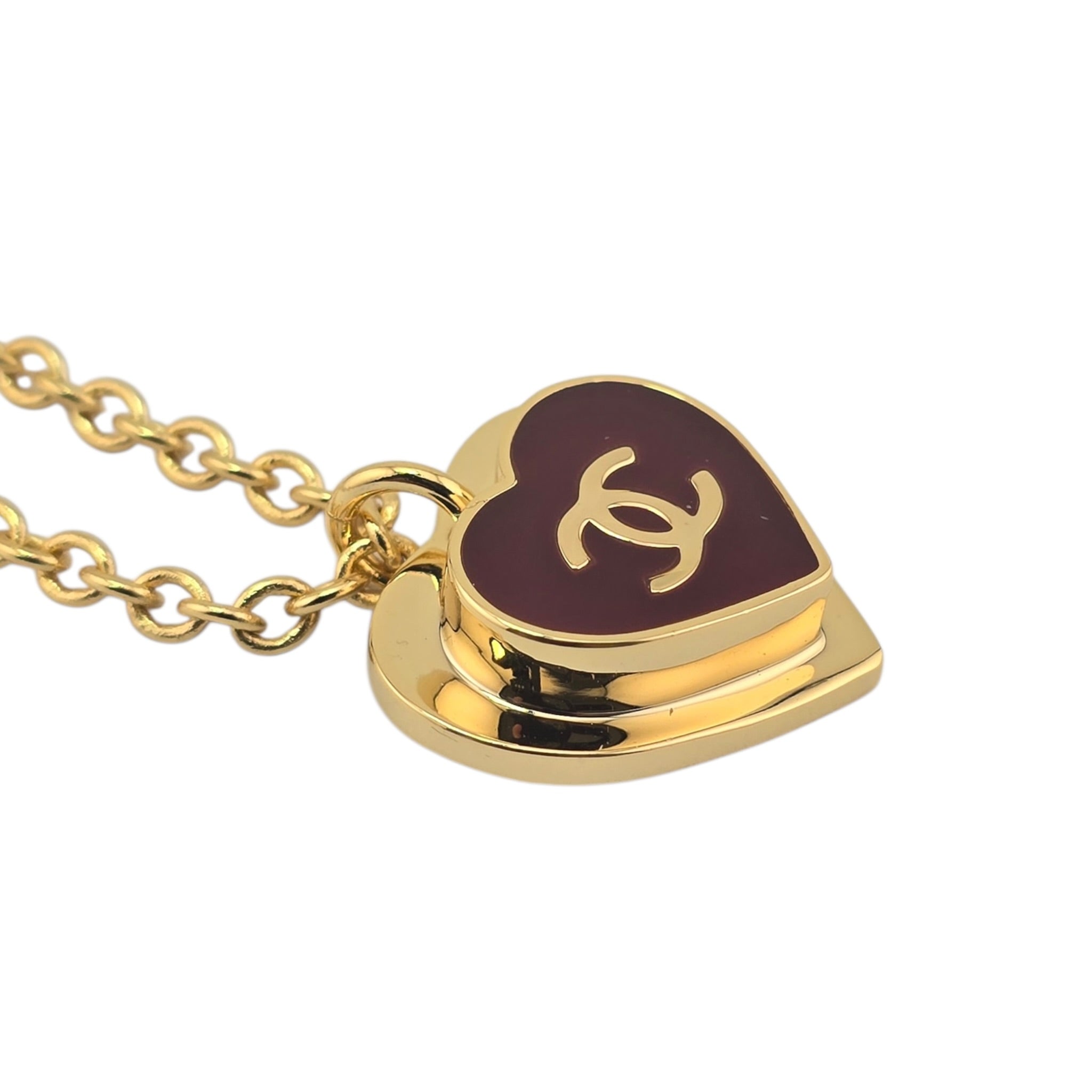 Chanel CC Red Heart Necklace 2026 CHANEL