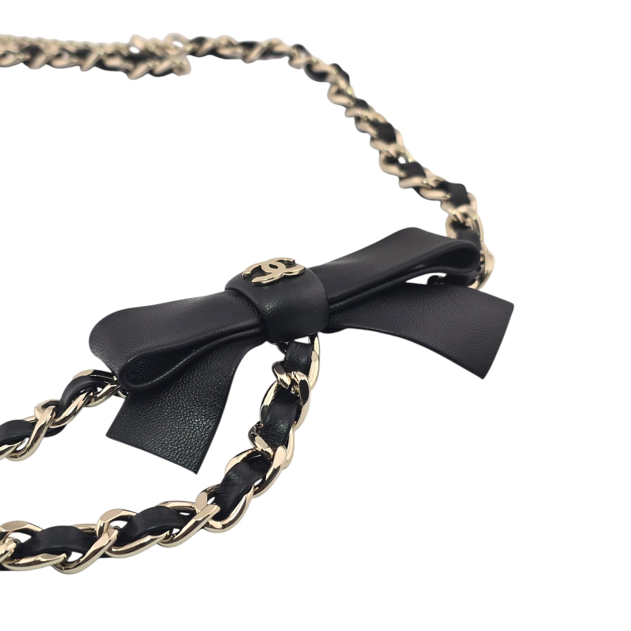 Chanel CC Gold Black Leather Chain Belt 2025 CHANEL