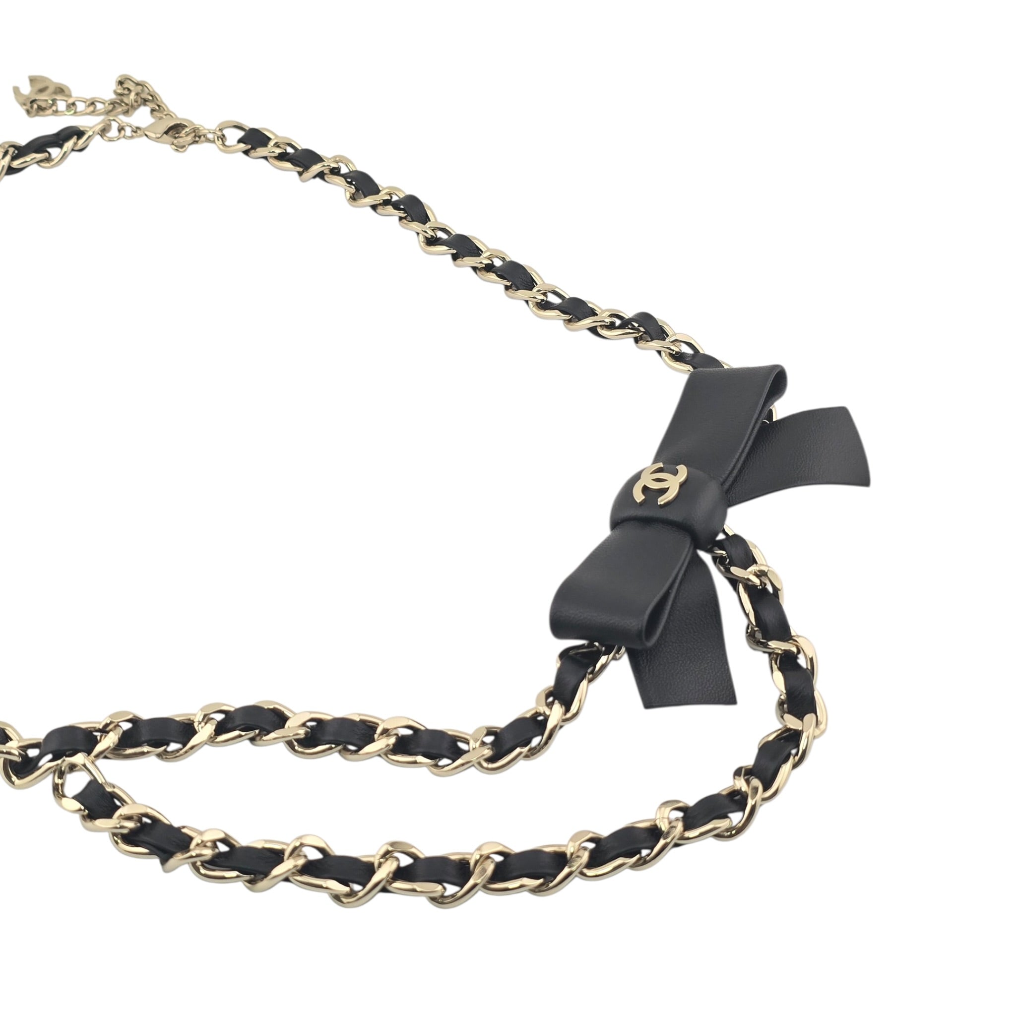 Chanel CC Gold Black Leather Chain Belt 2025 CHANEL